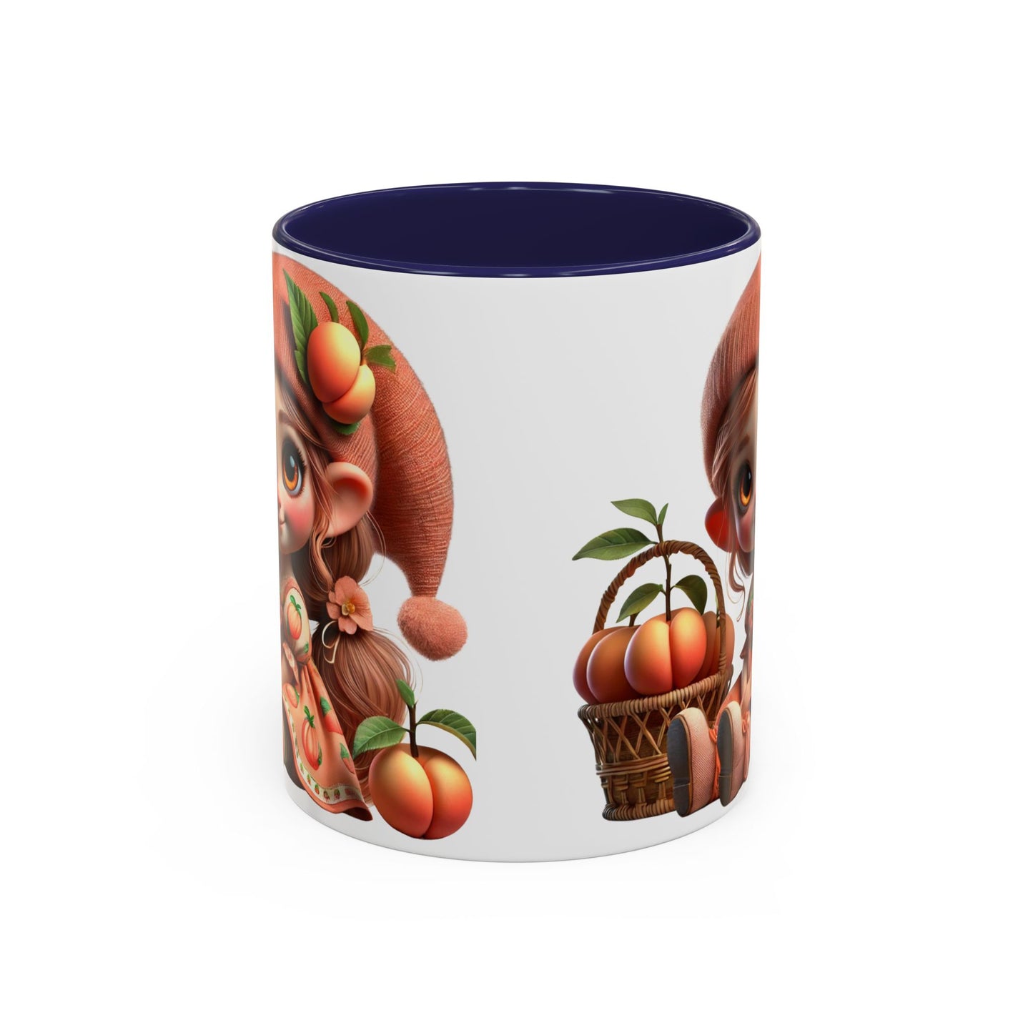 Cute Peach Character Accent Coffee Mug - Ideal for Cozy Mornings