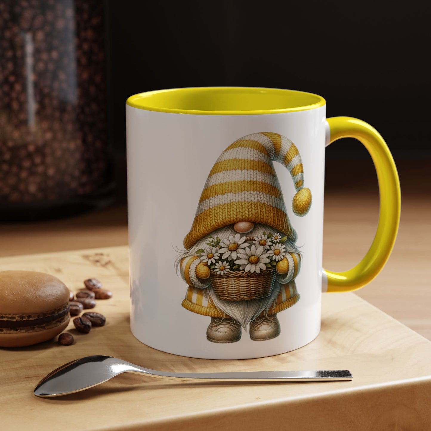 Cheerful Gnome Accent Mug - Perfect for Coffee Lovers, Housewarming Gifts, Spring Decor, Unique Mug Gift, Merry Moments