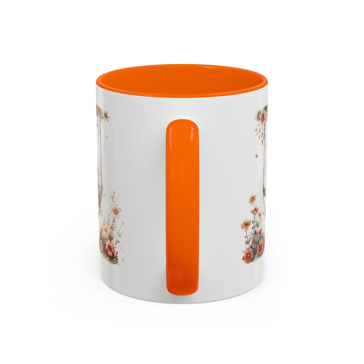 Cute Floral Swing Coffee Mug, Adorable Gift for Her, Tea Lover Mug, Cozy Home Decor, Birthday Gift, Floral Art Drinkware