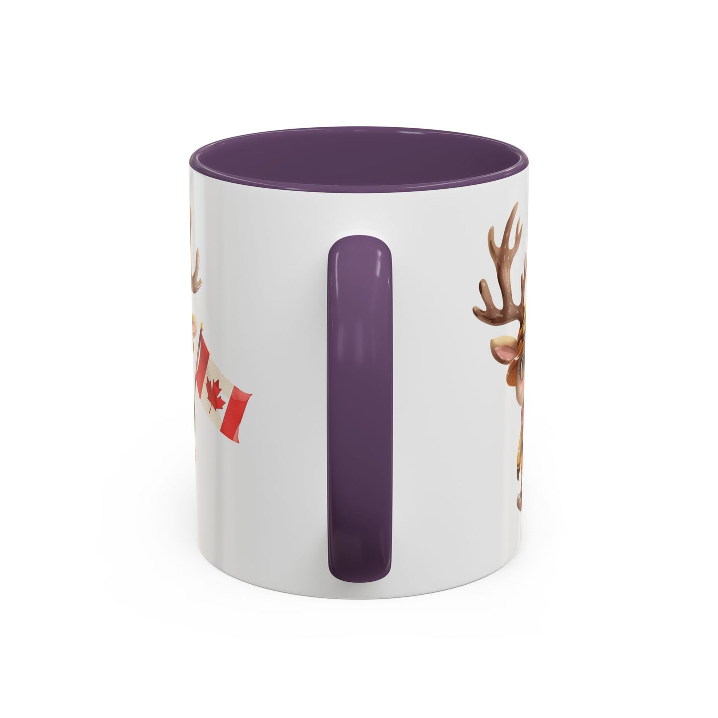 Cute Canadian Reindeer Mug, Accent Coffee Cup for Animal Lovers, Holiday Gift, Cute Kitchen Decor, Seasonal Drinkware