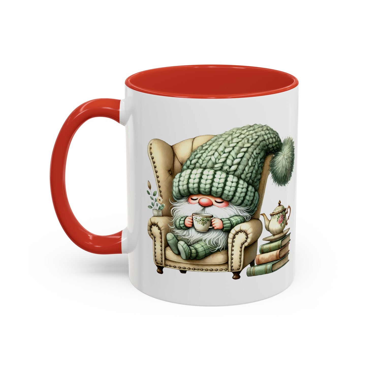 Cozy Gnome Accent Coffee Mug, Cute Gnome Mug, Winter Coffee Cup, Gift for Gnome Lovers, Gnome Decor, Funny Coffee Mug