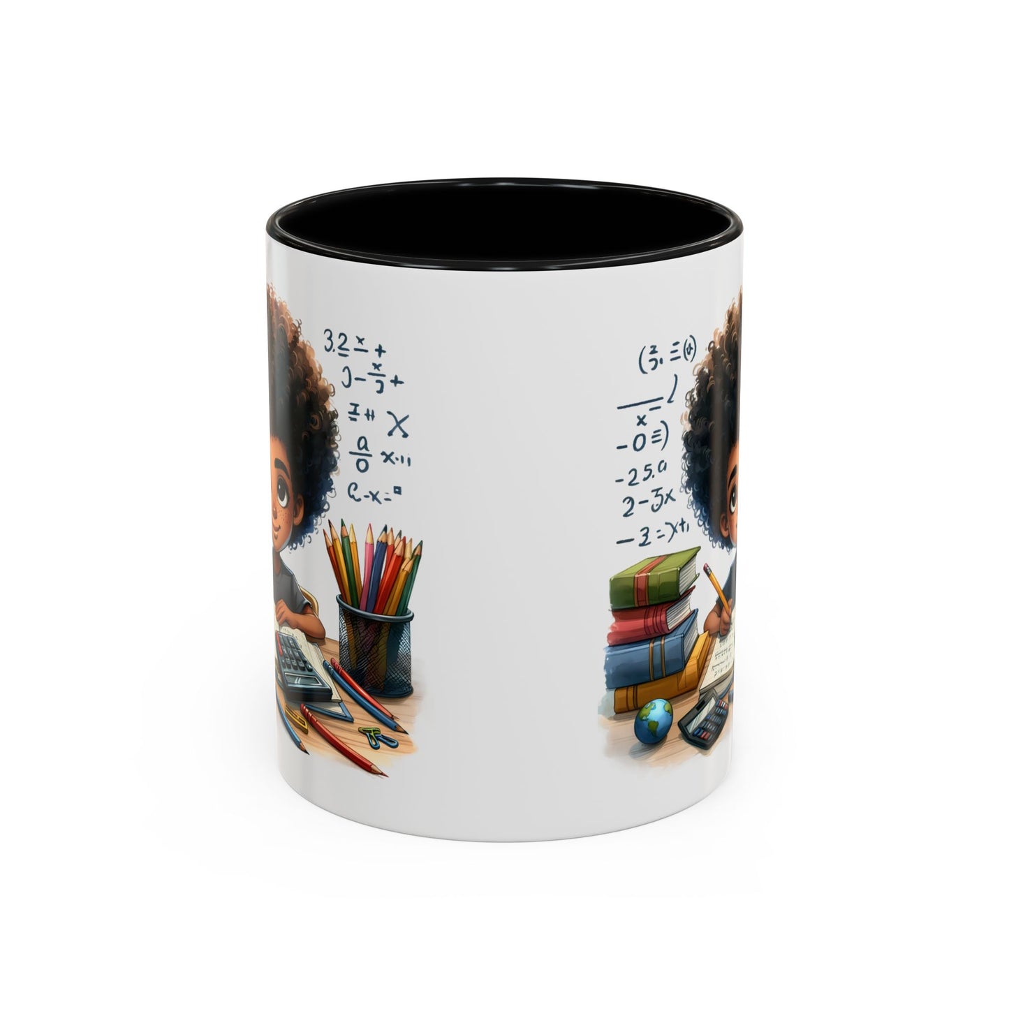 Cute Academic Accent Coffee Mug - Fun Mug for Students, Personalized Teacher Gift, Unique Gift for Scholars, Black Mug with Artwork