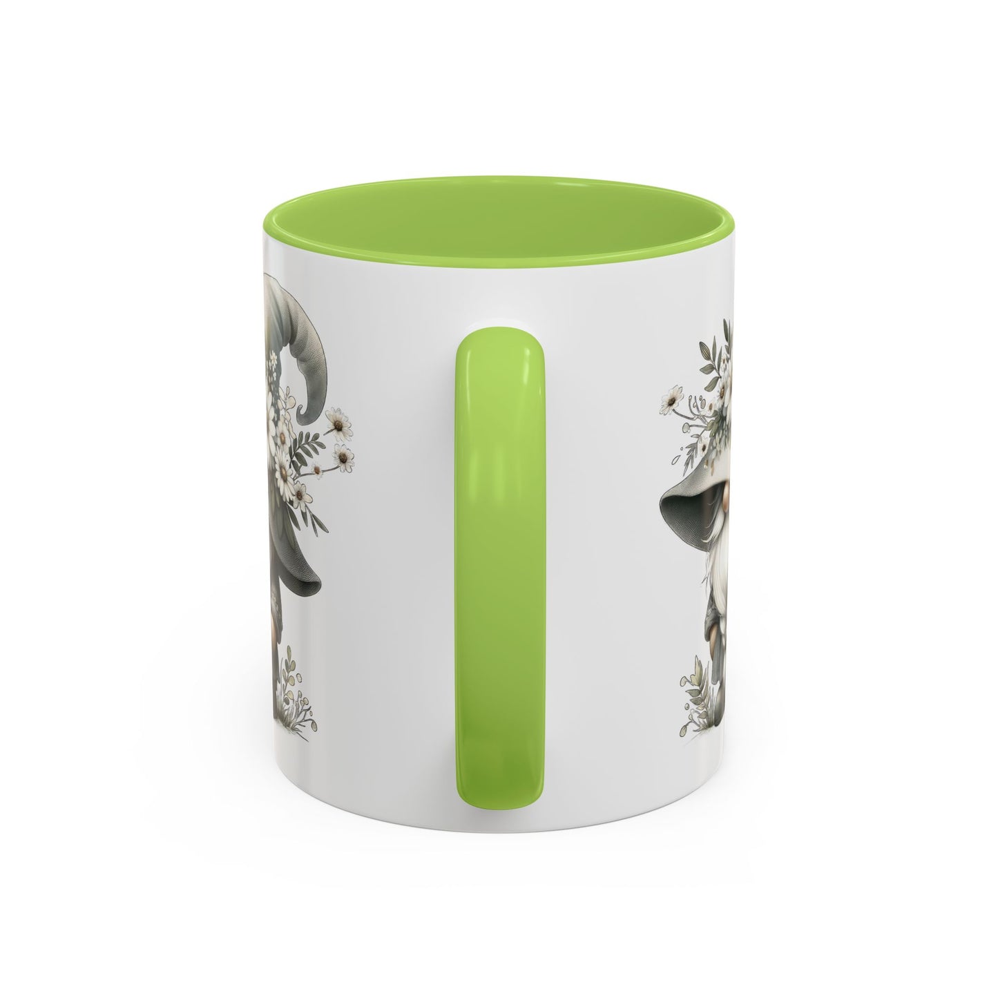 Whimsical Gnome Coffee Mug, Cute Floral Mug, Gift for Garden Lovers, Accent Mug for Coffee, Tea, and Hot Cocoa