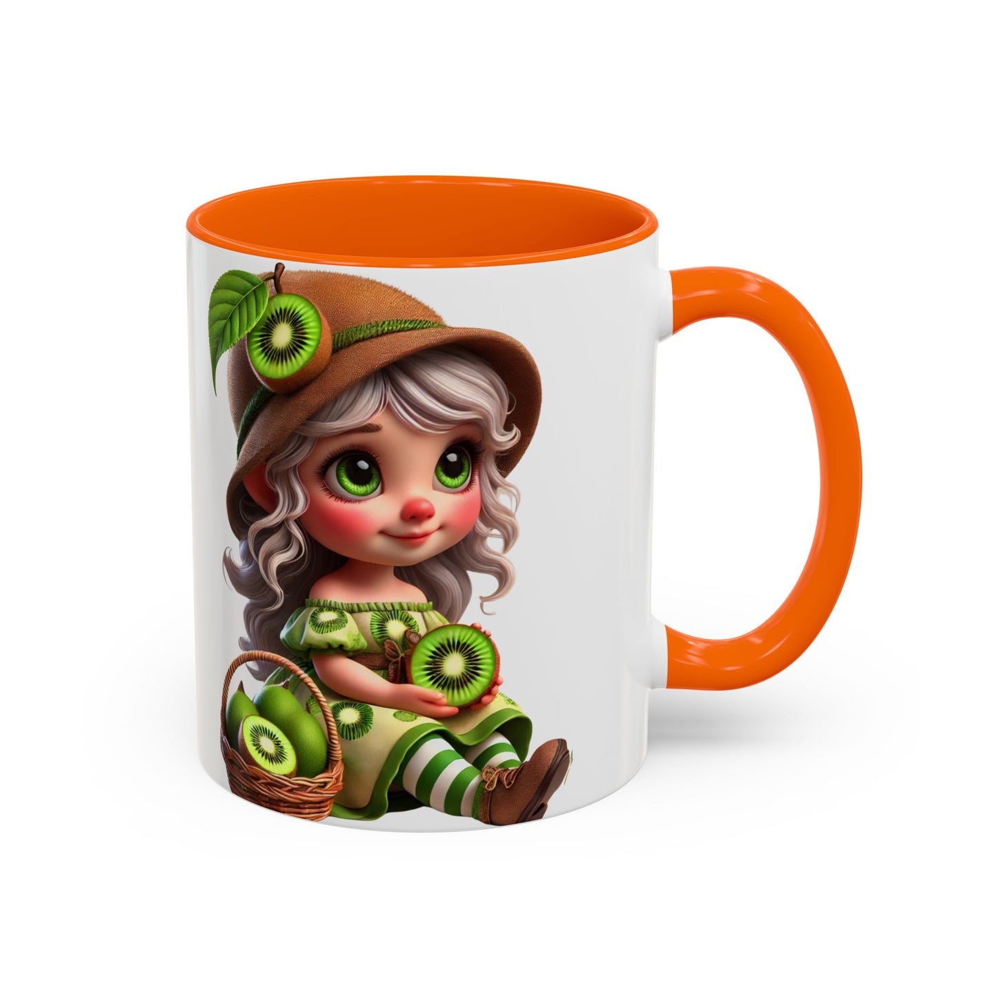 Whimsical Kiwi Accent Coffee Mug - Adorable Greenery Design for Nature Lovers