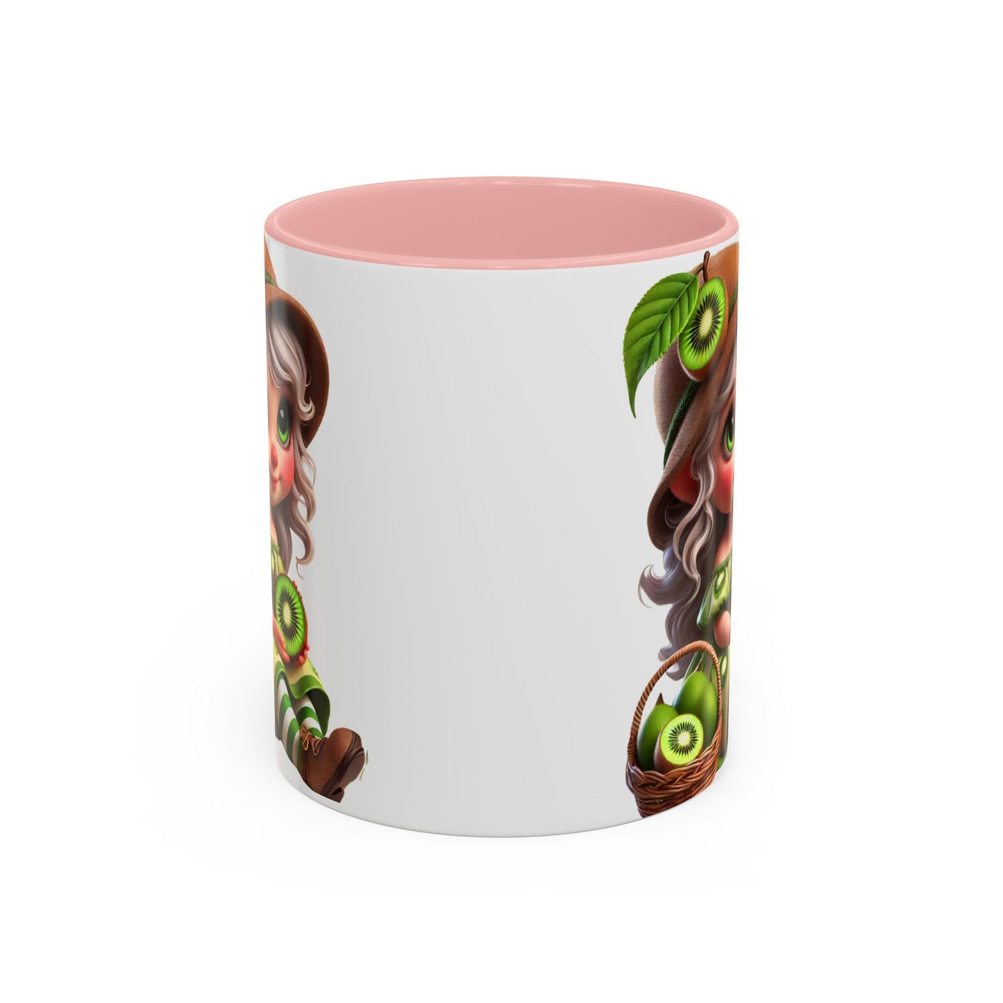 Whimsical Kiwi Accent Coffee Mug - Adorable Greenery Design for Nature Lovers