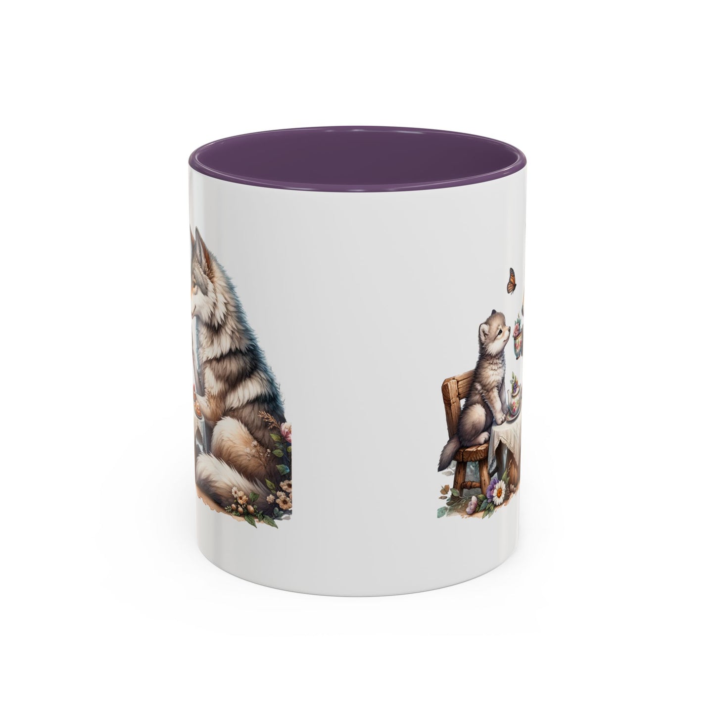 Whimsical Wolf Tea Time Mug | Cute Animal Coffee Cup, Gifts for Animal Lovers, Home Decor, Cozy Kitchen, Unique Gift Idea