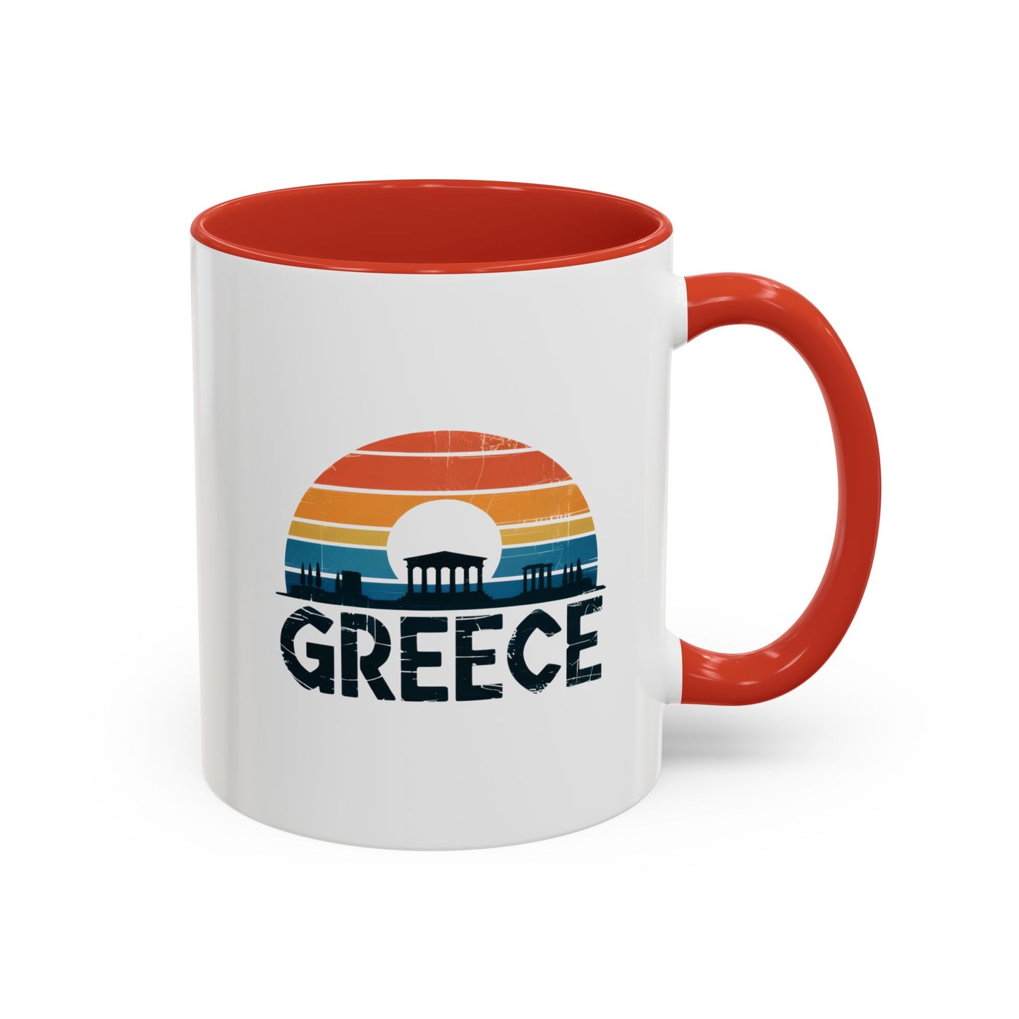 Greece Sunset Accent Coffee Mug - Perfect for Travel Lovers, Gifts for Her, Cozy Mornings, Summer Vibes, Greek Decor