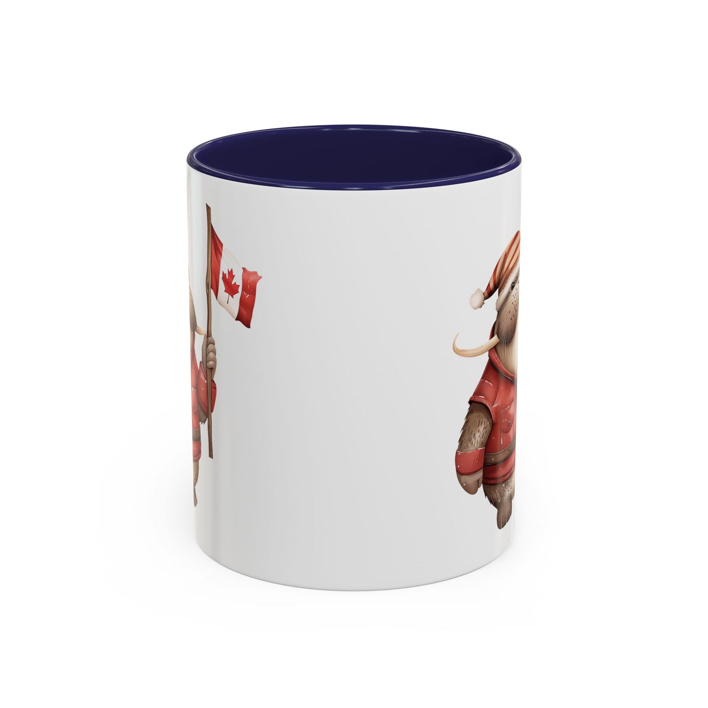 Canadian Holiday Accent Coffee Mug - Adorable Walrus with Flag, Gift for Canada Day, Cute Decor, Coffee Lover, Kitchen Accessory