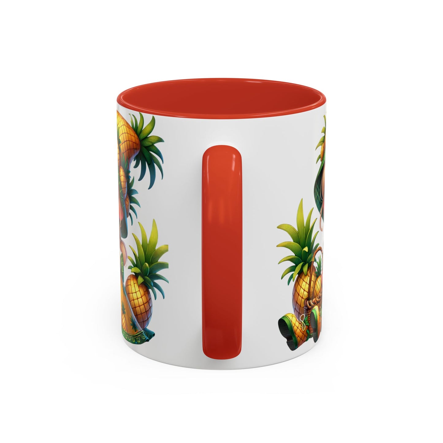 Pineapple Paradise Accent Coffee Mug - Cute Tropical Design, 11oz & 15oz