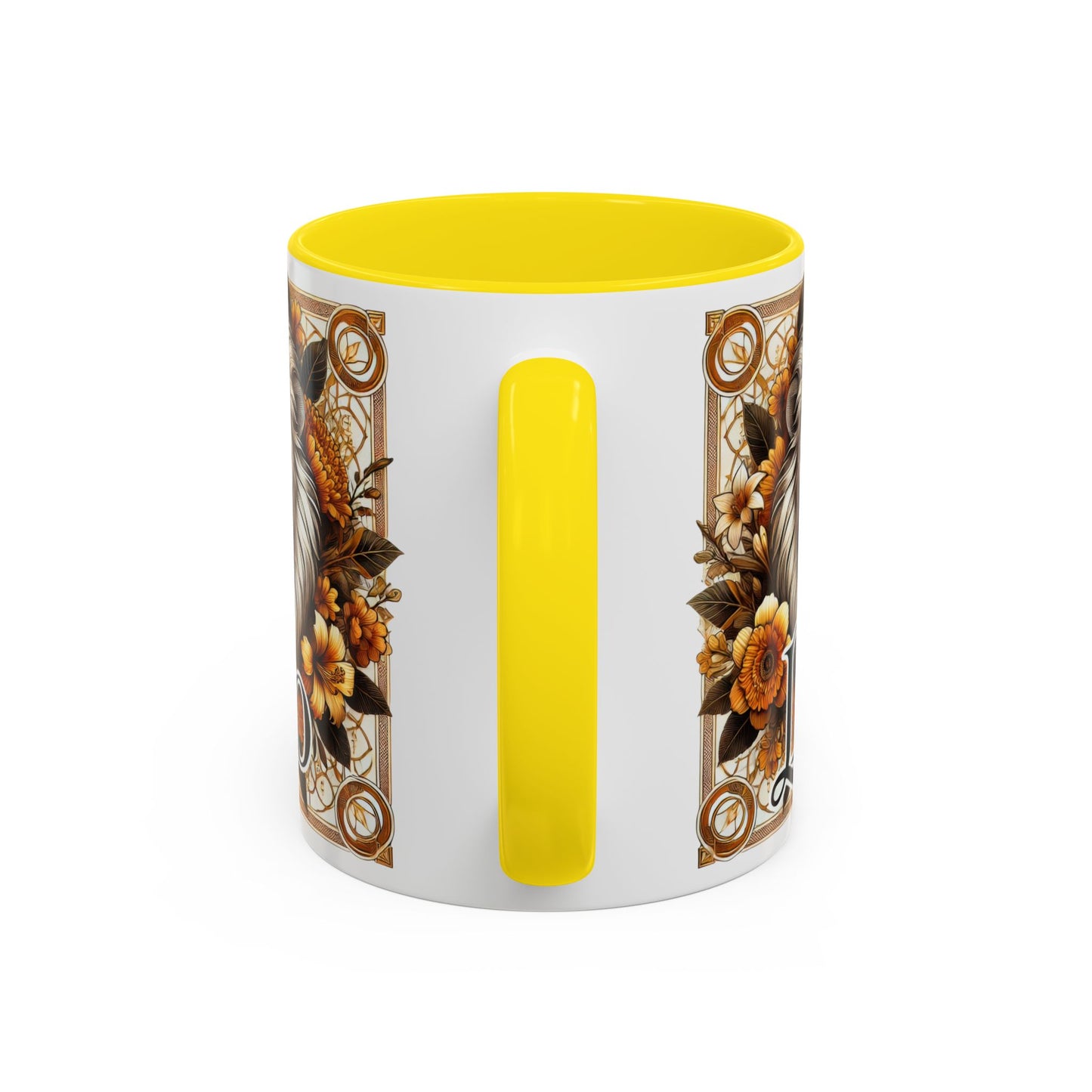 Leo Zodiac Accent Coffee Mug – Bold Floral Design for Astrology Lovers