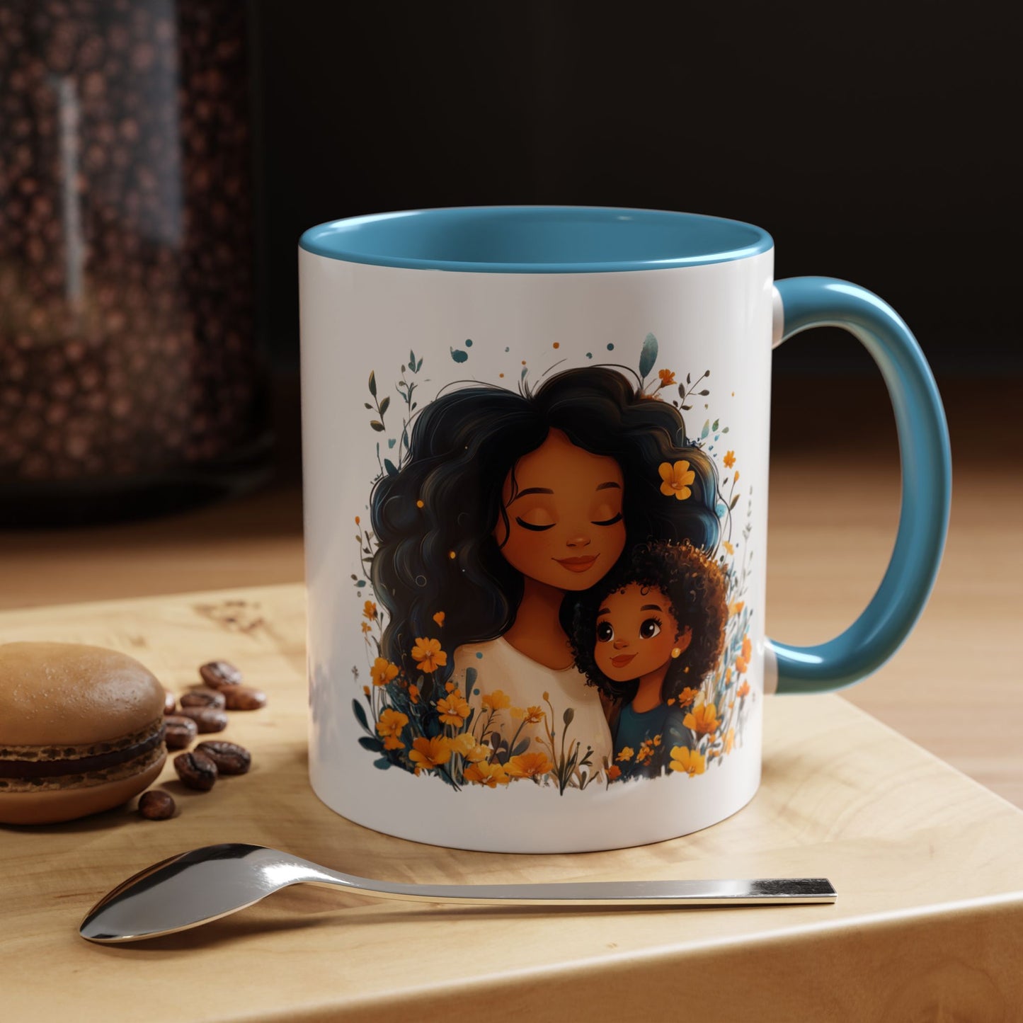 Floral Mom and Daughter Coffee Mug, Mother's Day Gift, Family Bonding, Tea Cup, Inspirational Mug, Cozy Drinkware