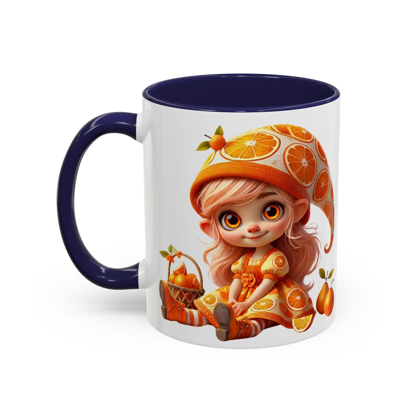 Whimsical Orange-Themed Coffee Mug, Cute Ceramic Cup for Fruit Lovers, Ideal Gift for Halloween, Birthdays, and Orange Enthusiasts