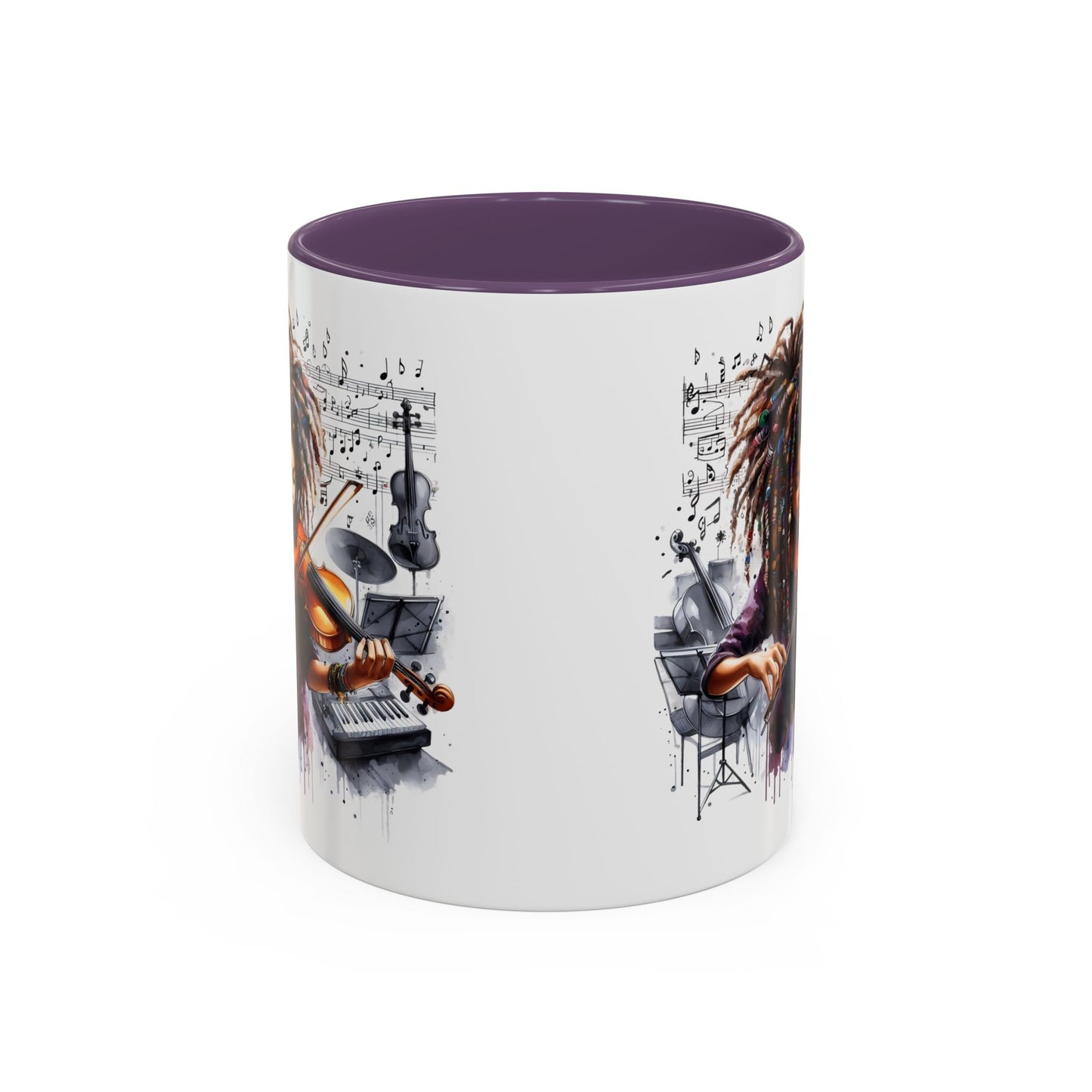 Musical Accent Coffee Mug, Music Lover Gift, Black and White Mug, Jazz Theme Mug, Artist Appreciation