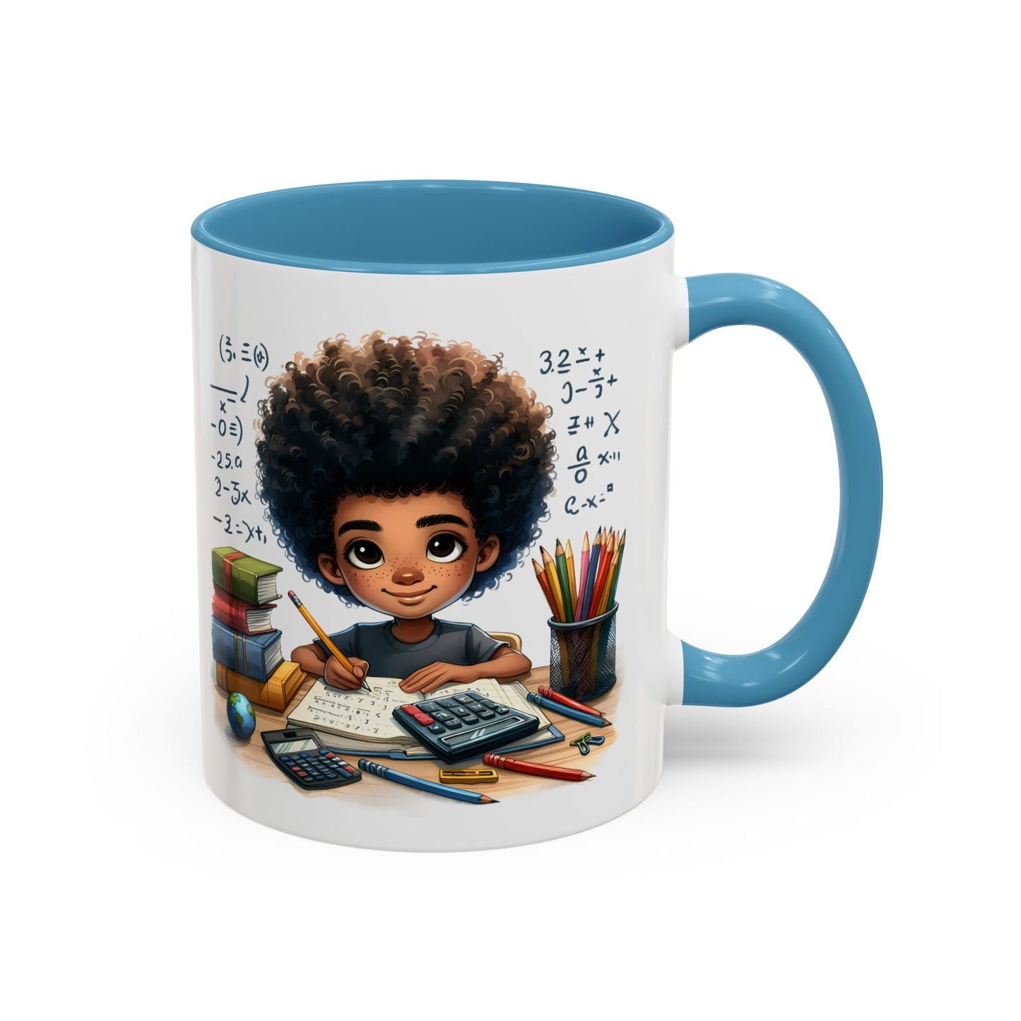 Cute Academic Accent Coffee Mug - Fun Mug for Students, Personalized Teacher Gift, Unique Gift for Scholars, Black Mug with Artwork