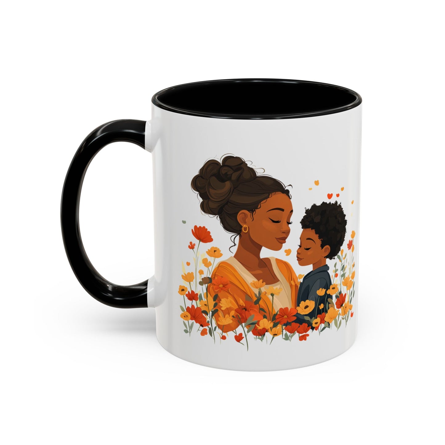 Warm Embrace Floral Coffee Mug - Perfect Gift for Moms, Mother's Day, Family Love, Cozy Mornings, Mom and Child Duo