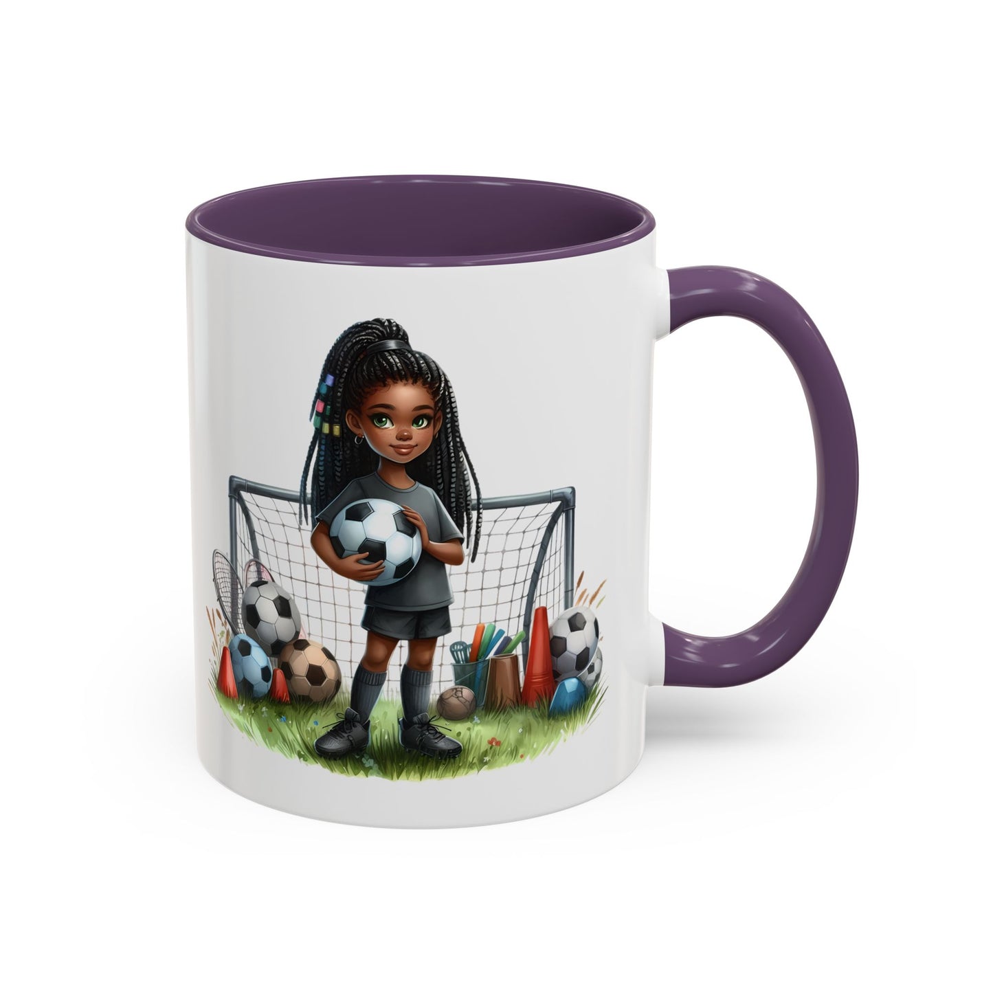 Soccer-Themed Accent Coffee Mug, Personalized Sports Fan Gift, Perfect for Coaches, Players, Kids, and Birthdays