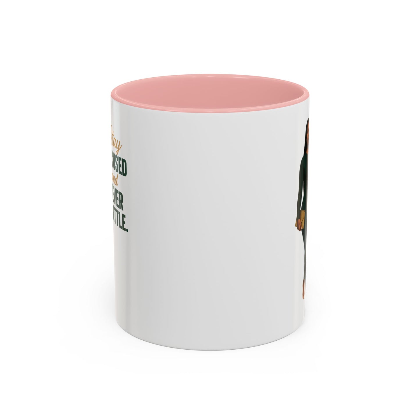 Motivational Accent Coffee Mug - Stay Focused and Never Settle | Inspirational Gift, Coffee Lover, Office Decor, Home Kitchen