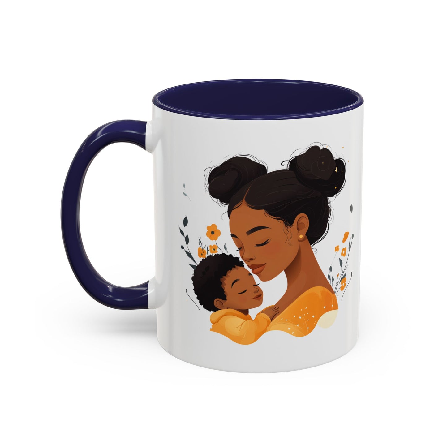Mother and Child Accent Coffee Mug, Inspirational Drinkware, Gift for Mothers Day, Cute Family Mug, Cozy Coffee Cup, Loving Bond Mug