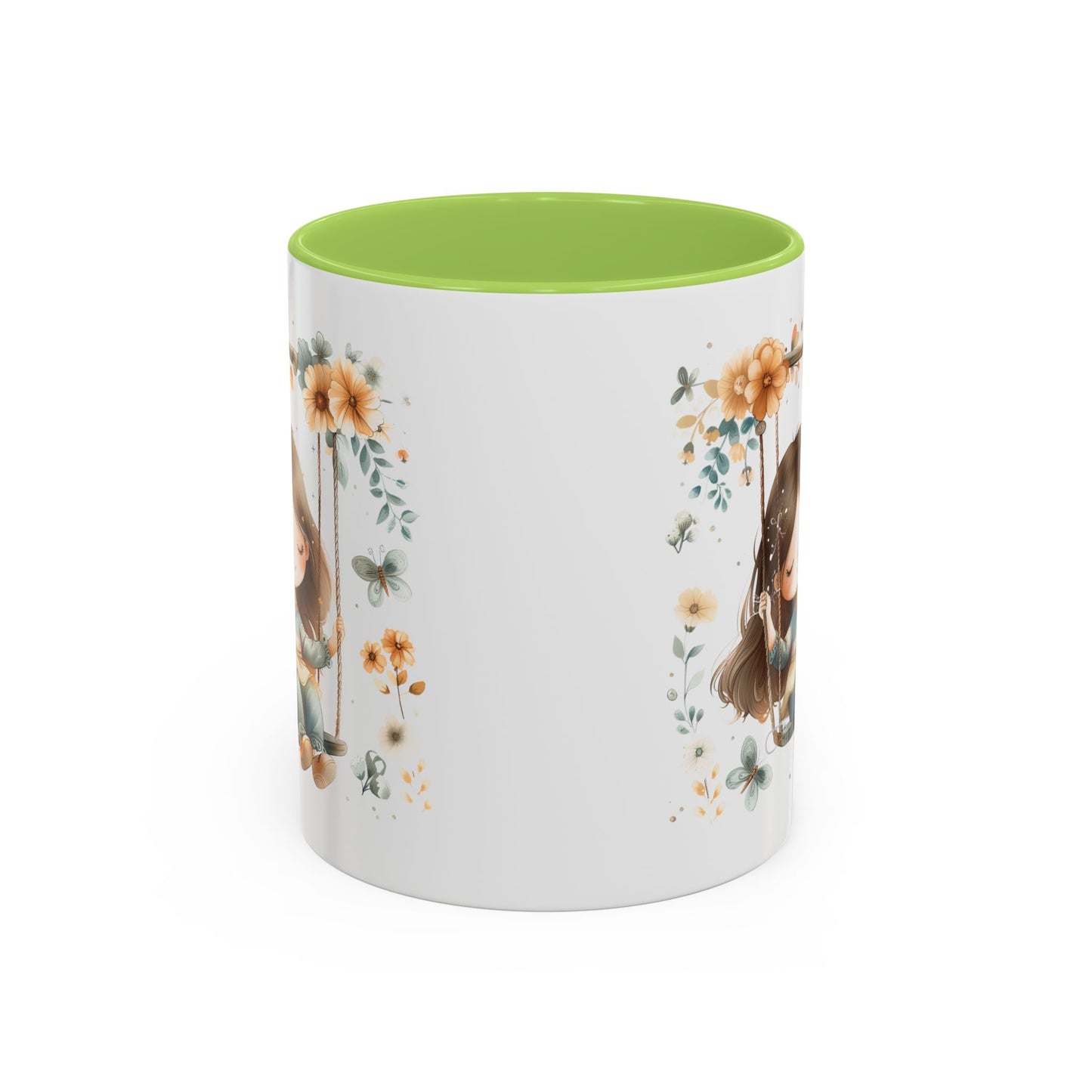 Whimsical Floral Swing Accent Coffee Mug, Cute Gift for Tea Lovers, Cozy Home Decor, Ideal for Birthdays, Mother’s Day, Girlfriend Gift