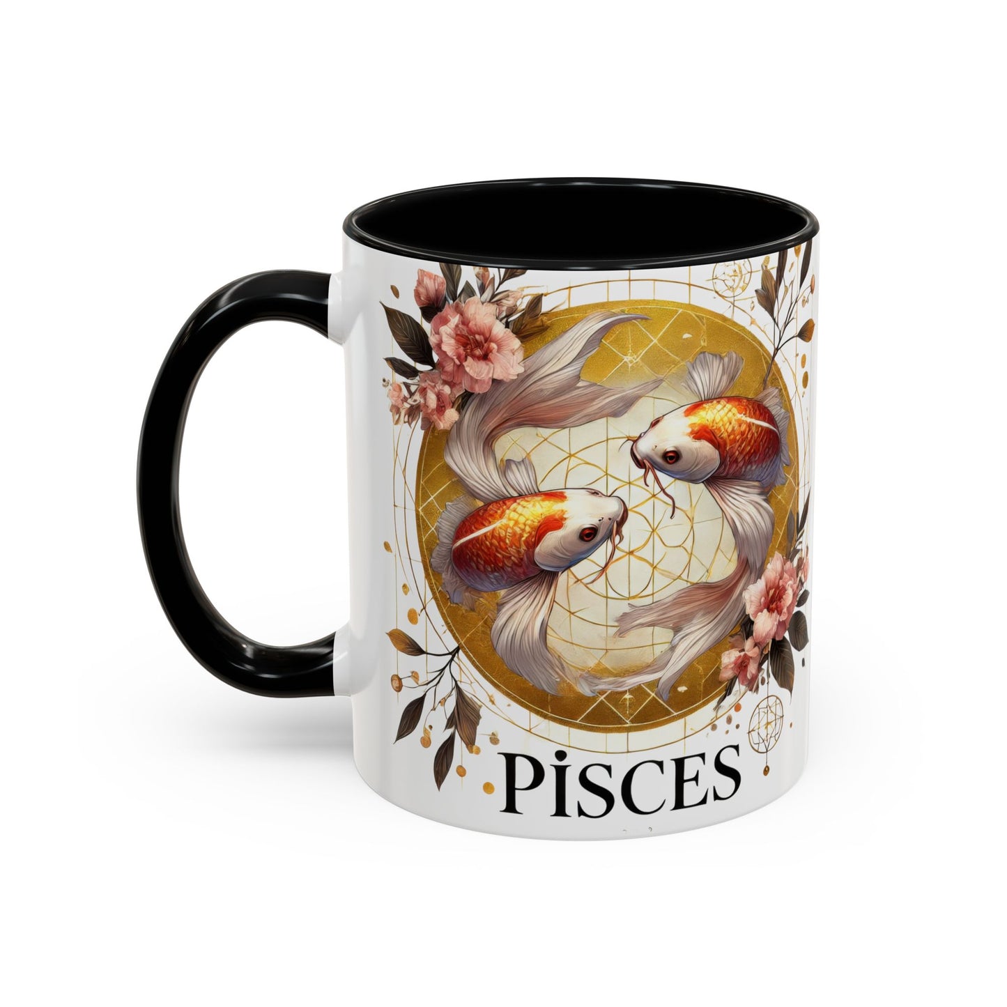 Pisces Goldfish Accent Coffee Mug – Zodiac Astrology Gift for Fish Lovers
