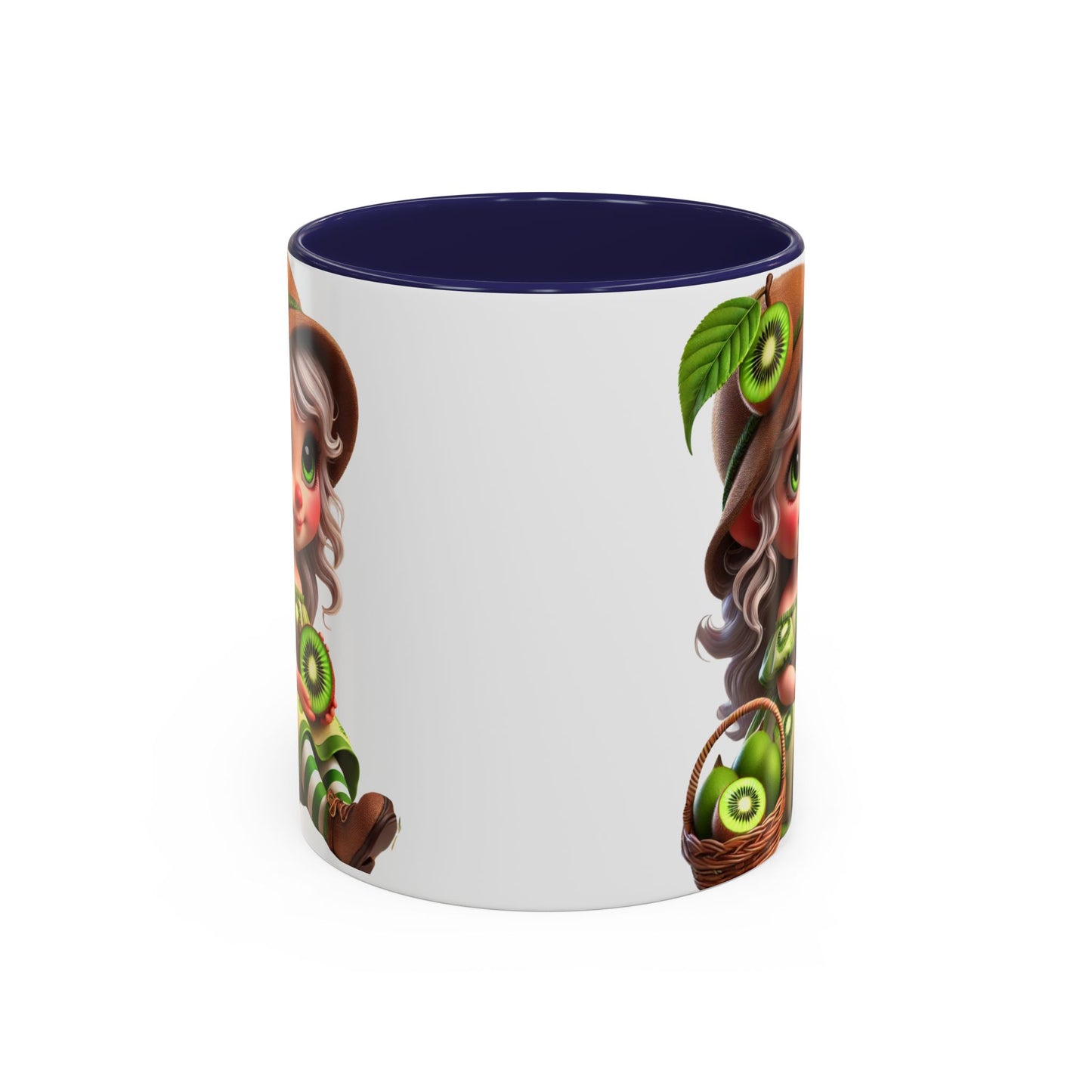 Whimsical Kiwi Accent Coffee Mug - Adorable Greenery Design for Nature Lovers