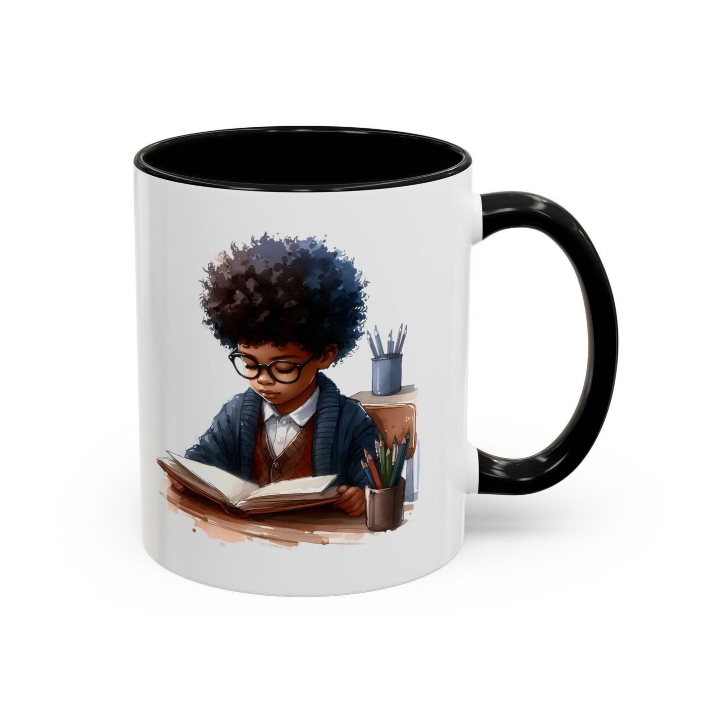 Studious Kid Accent Coffee Mug | Reading Gift for Book Lovers | Unique Office Decor | Fun Drinkware | Educational Present