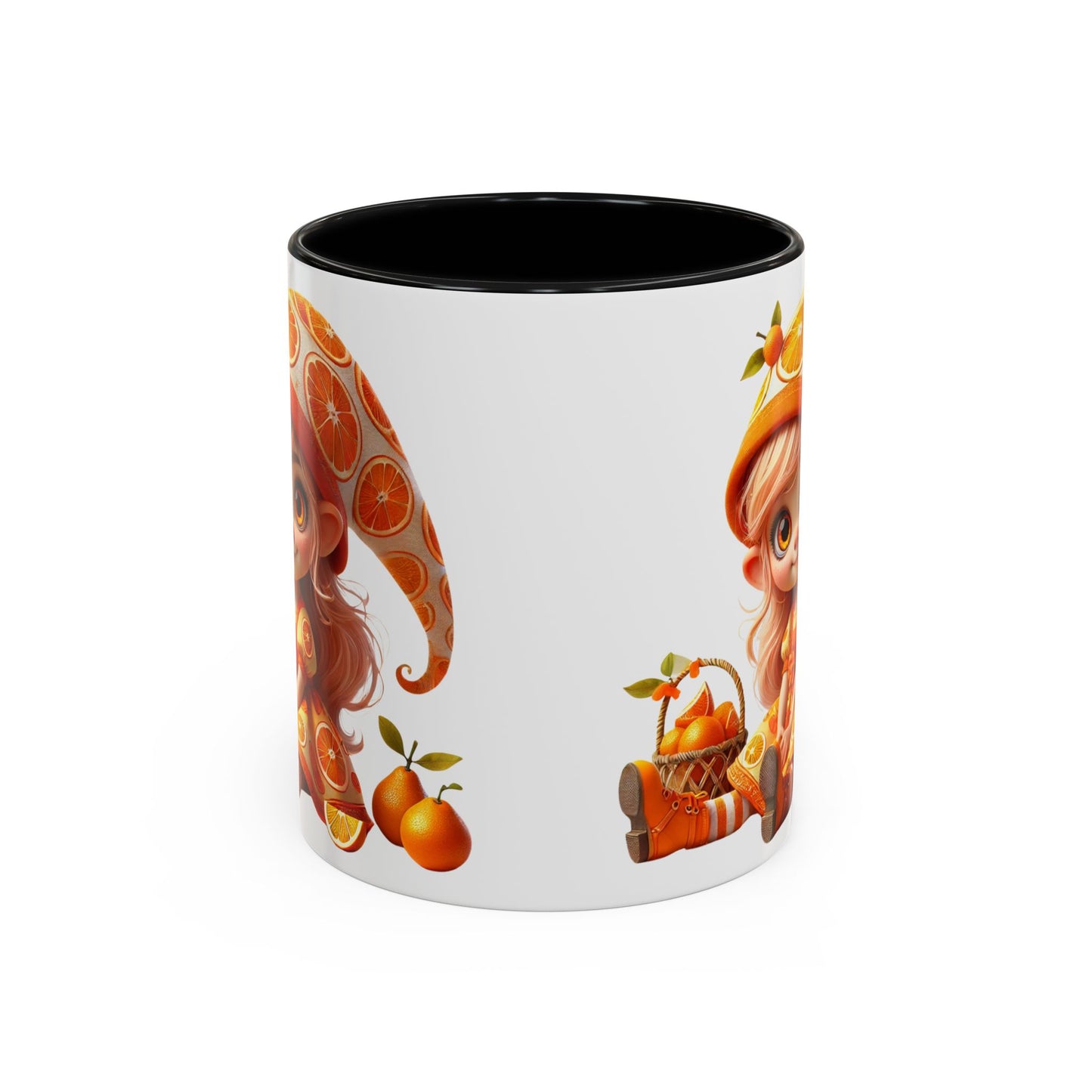 Whimsical Orange-Themed Coffee Mug, Cute Ceramic Cup for Fruit Lovers, Ideal Gift for Halloween, Birthdays, and Orange Enthusiasts