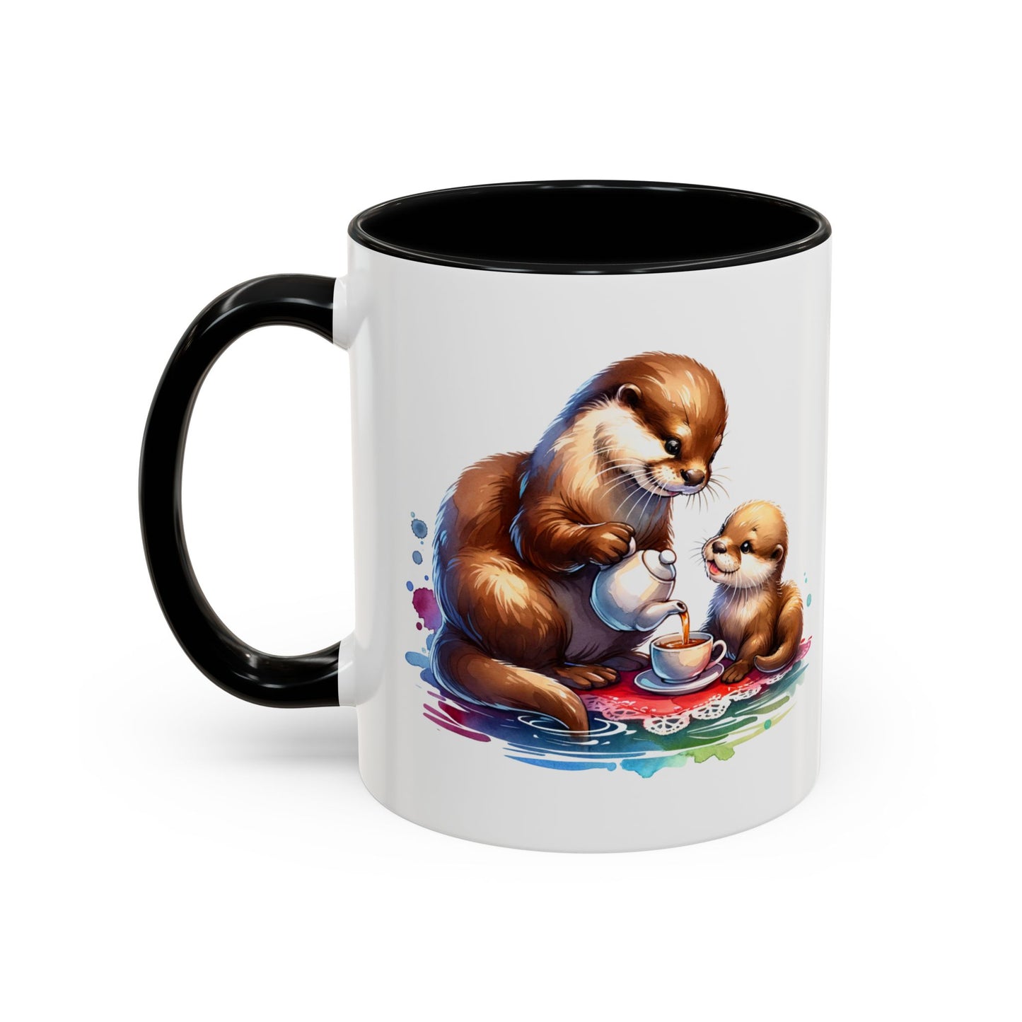 Cute Otter Family Coffee Mug | Animal Lover Gift, Holiday Mug, Tea Cup, Kid's Birthday, Home Decor