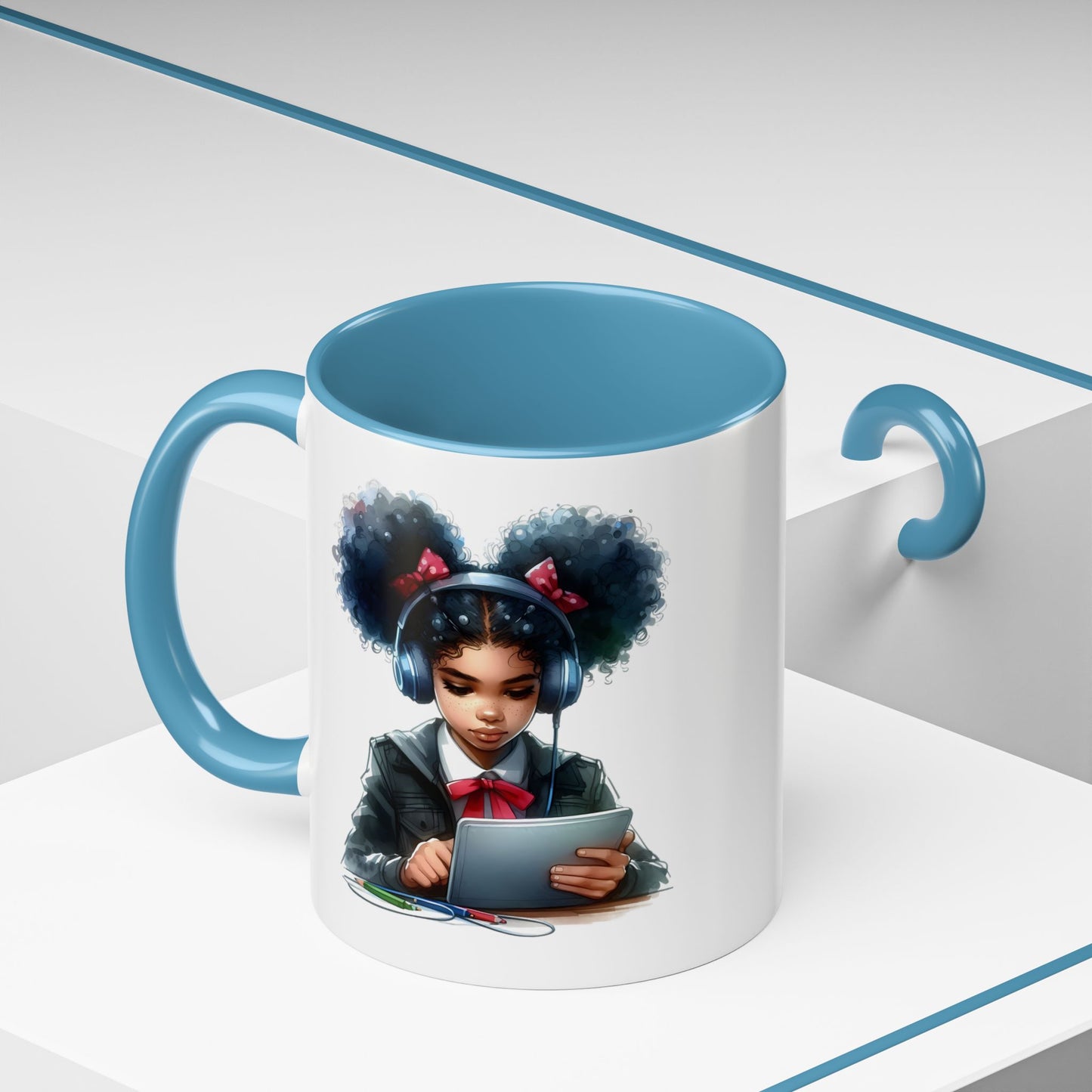 Chic Student Accent Coffee Mug | Ideal for Study Sessions, Gifts for Students, Home Office Decor, Birthday Surprise, Cozy Vibes