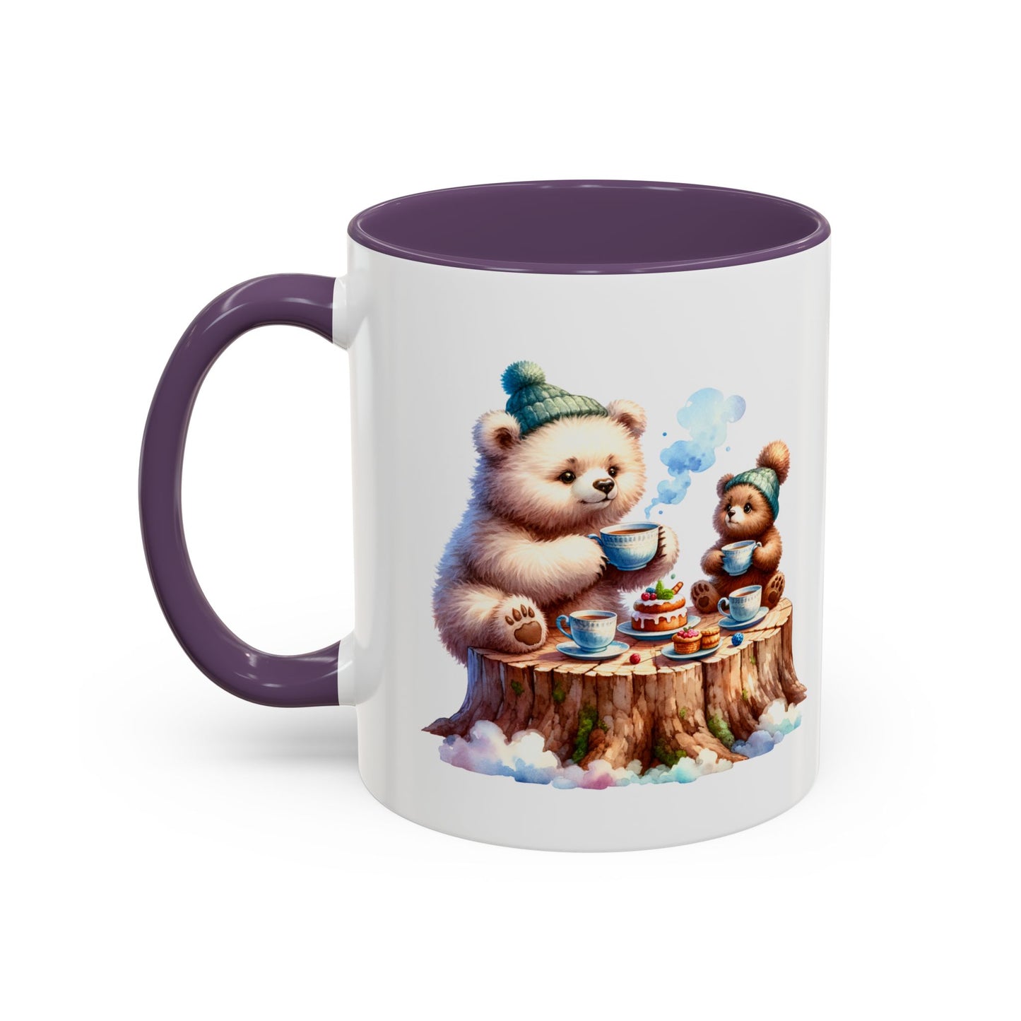 Whimsical Bear Tea Party Mug | Cute Animal Lover Coffee Cup, Gift for Kids, Nursery Decor, Birthday, Holiday Essentials