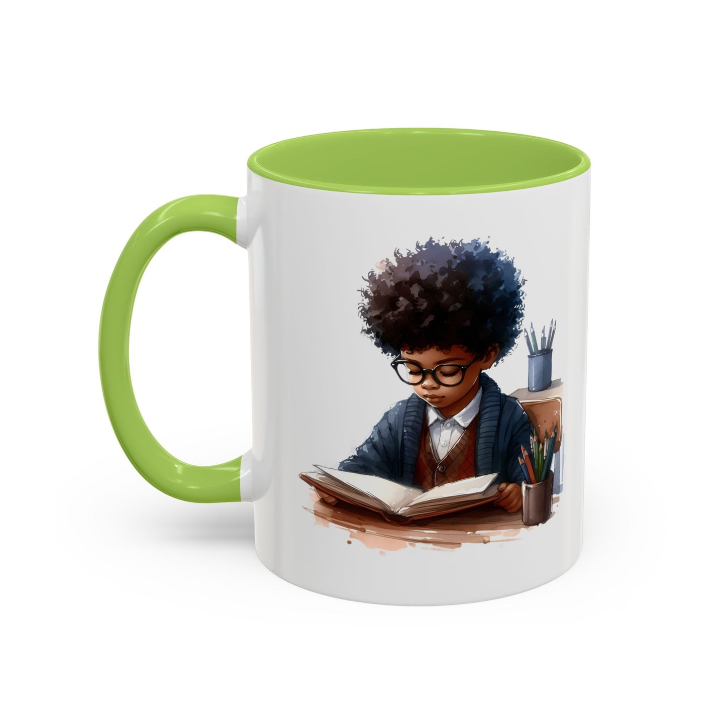 Studious Kid Accent Coffee Mug | Reading Gift for Book Lovers | Unique Office Decor | Fun Drinkware | Educational Present