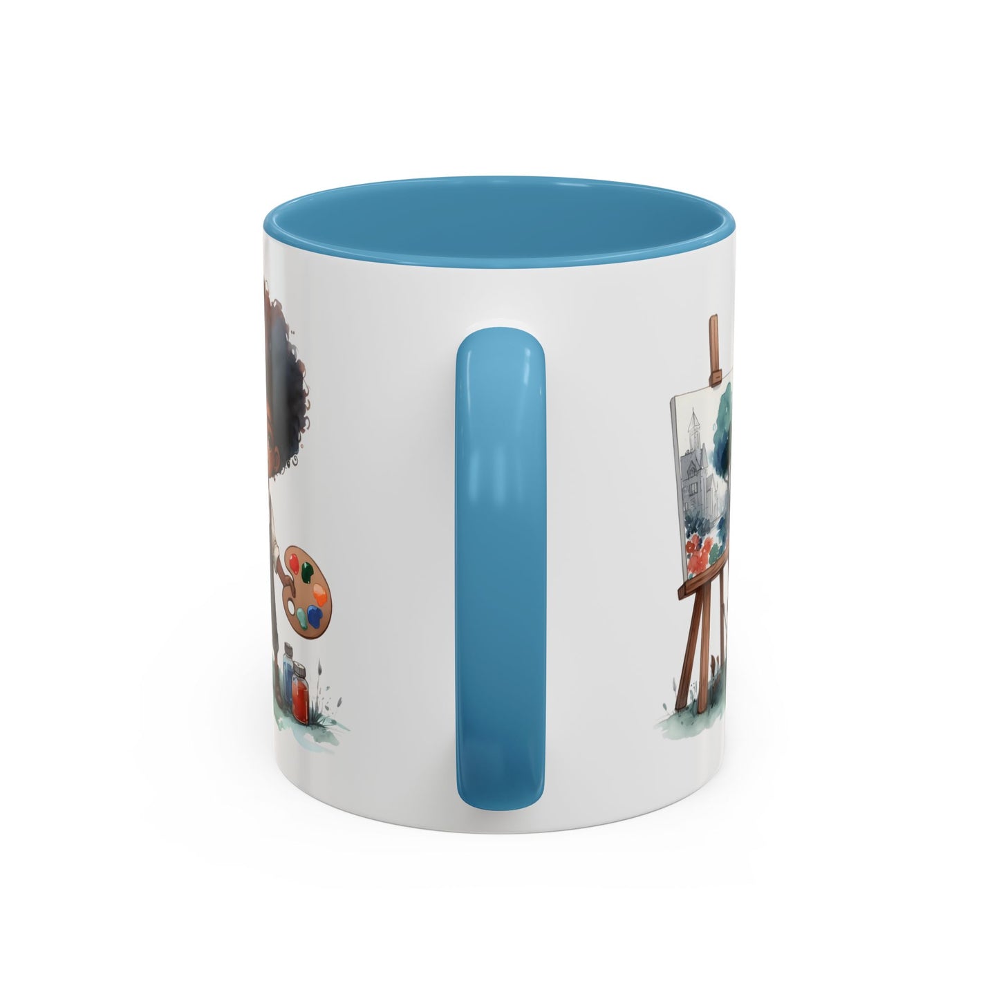 Creative Kid's Coffee Mug | Art Lover Gift | Black & White Accent Mug | Unique Art Design | Children's Art Decor | Fun Ceramic Cup