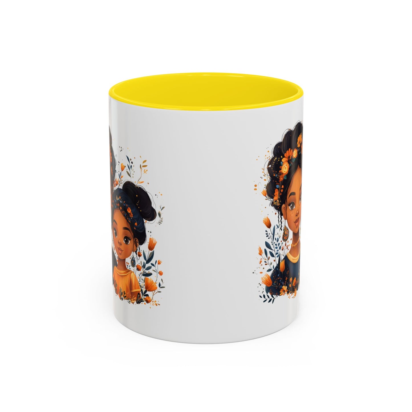 Cute Floral Accent Mug for Coffee Lovers, Gift for Moms, Family Bonding, Fall Decor, Unique Tea Mug