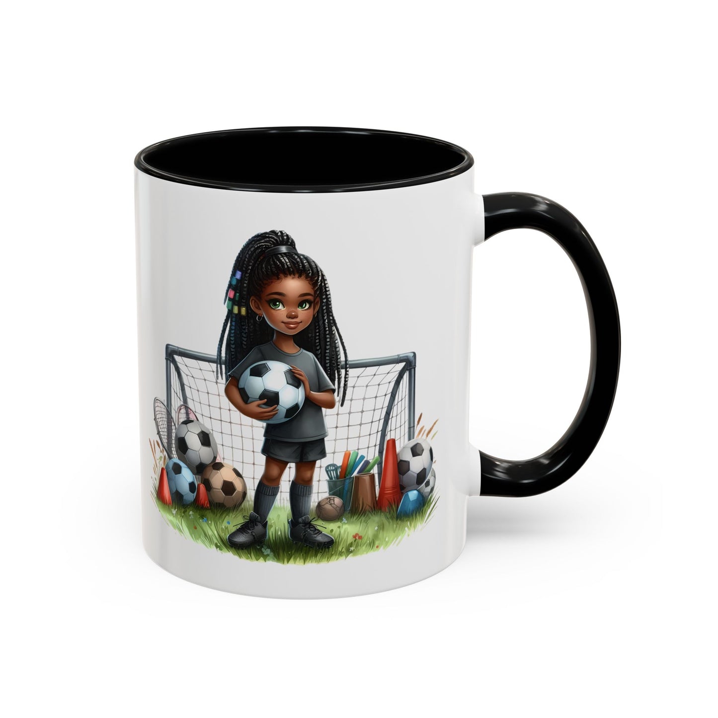 Soccer-Themed Accent Coffee Mug, Personalized Sports Fan Gift, Perfect for Coaches, Players, Kids, and Birthdays