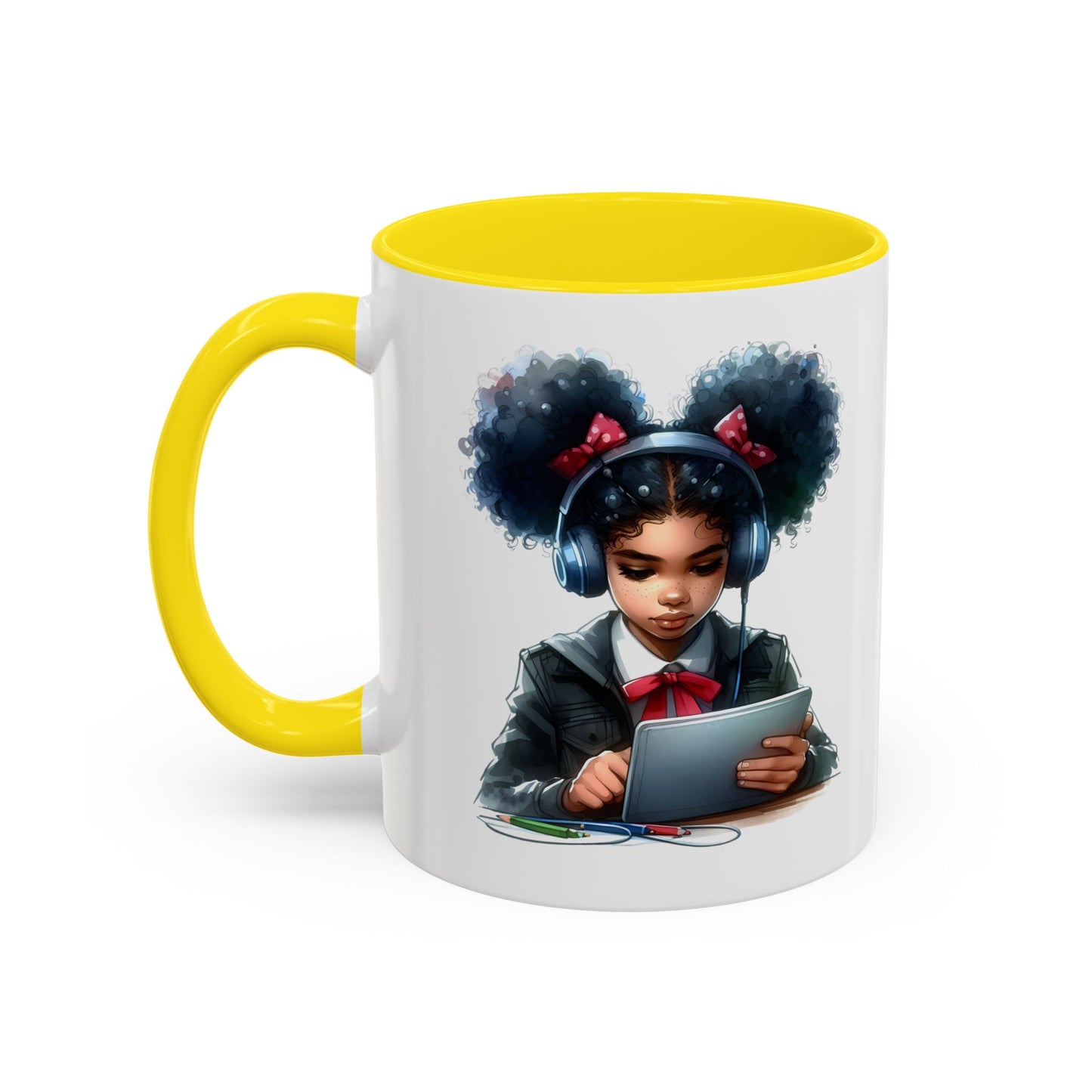 Chic Student Accent Coffee Mug | Ideal for Study Sessions, Gifts for Students, Home Office Decor, Birthday Surprise, Cozy Vibes