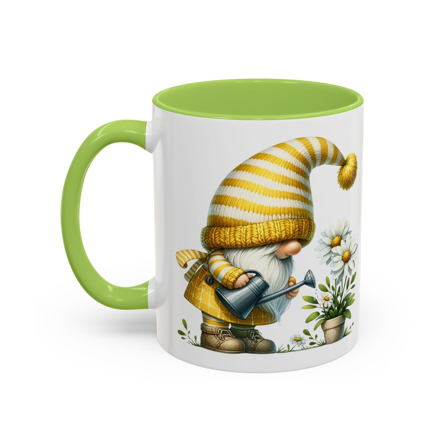 Charming Gnome Accent Coffee Mug, Cute Nature Decor, Garden Lover Gift, Springtime Coffee Cup, Whimsical Kitchenware