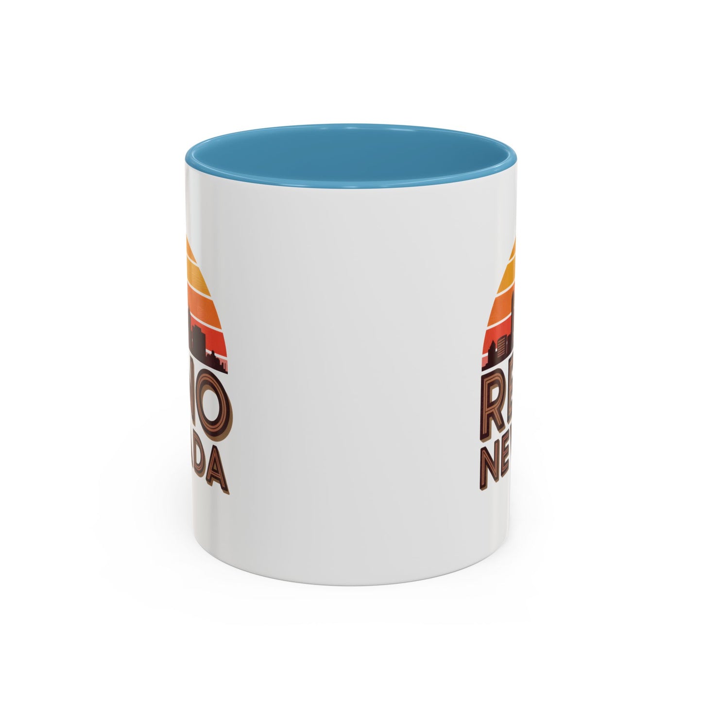 Reno Nevada Accent Coffee Mug | Retro Sunrise Design | Perfect Gift, Kitchen Decor, Souvenir, Coffee Lovers, Travel Mug