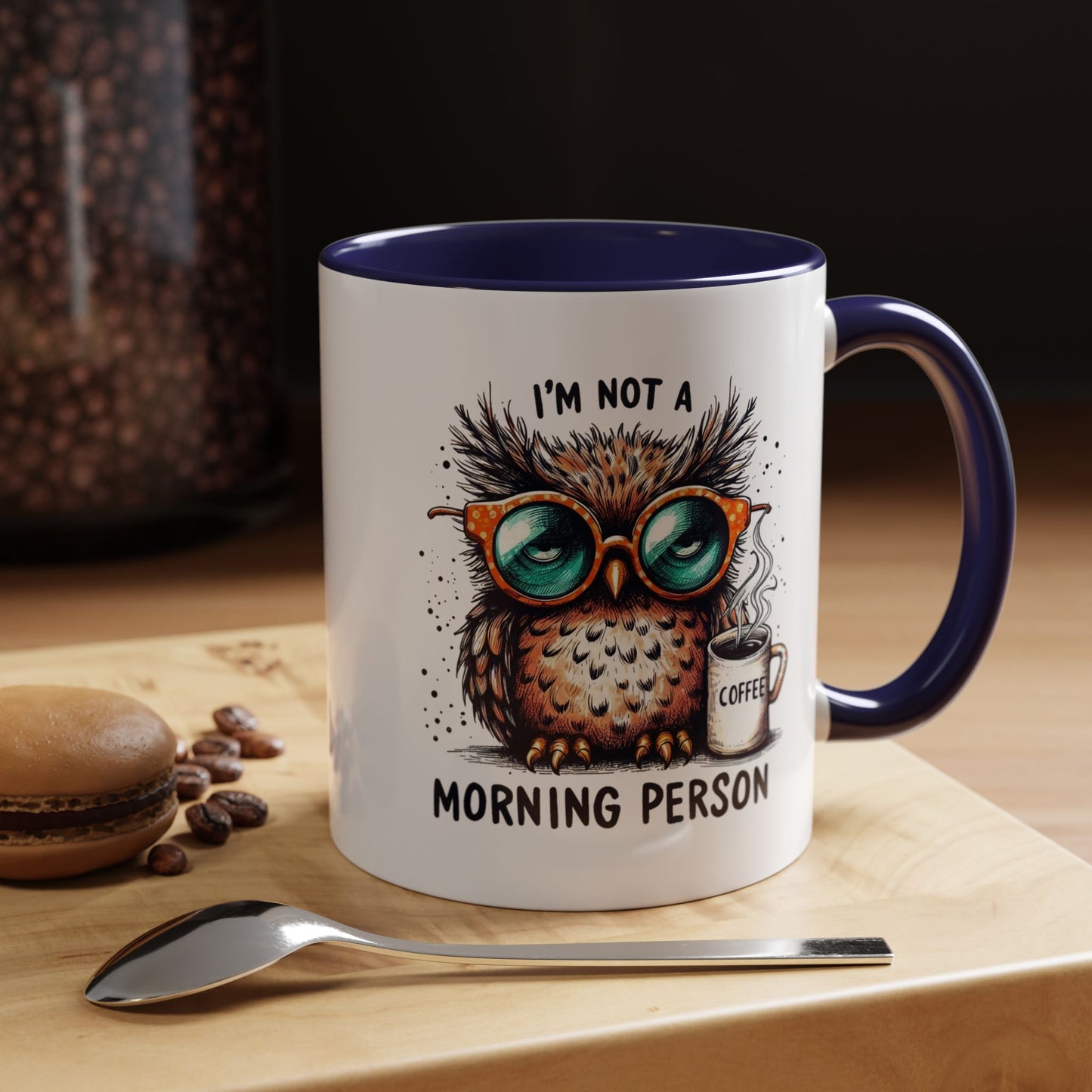 Funny Owl Coffee Mug, I'm Not a Morning Person Cup, Gift for Coffee Lovers, Cute Owl Mug, Quirky Ceramic Mug