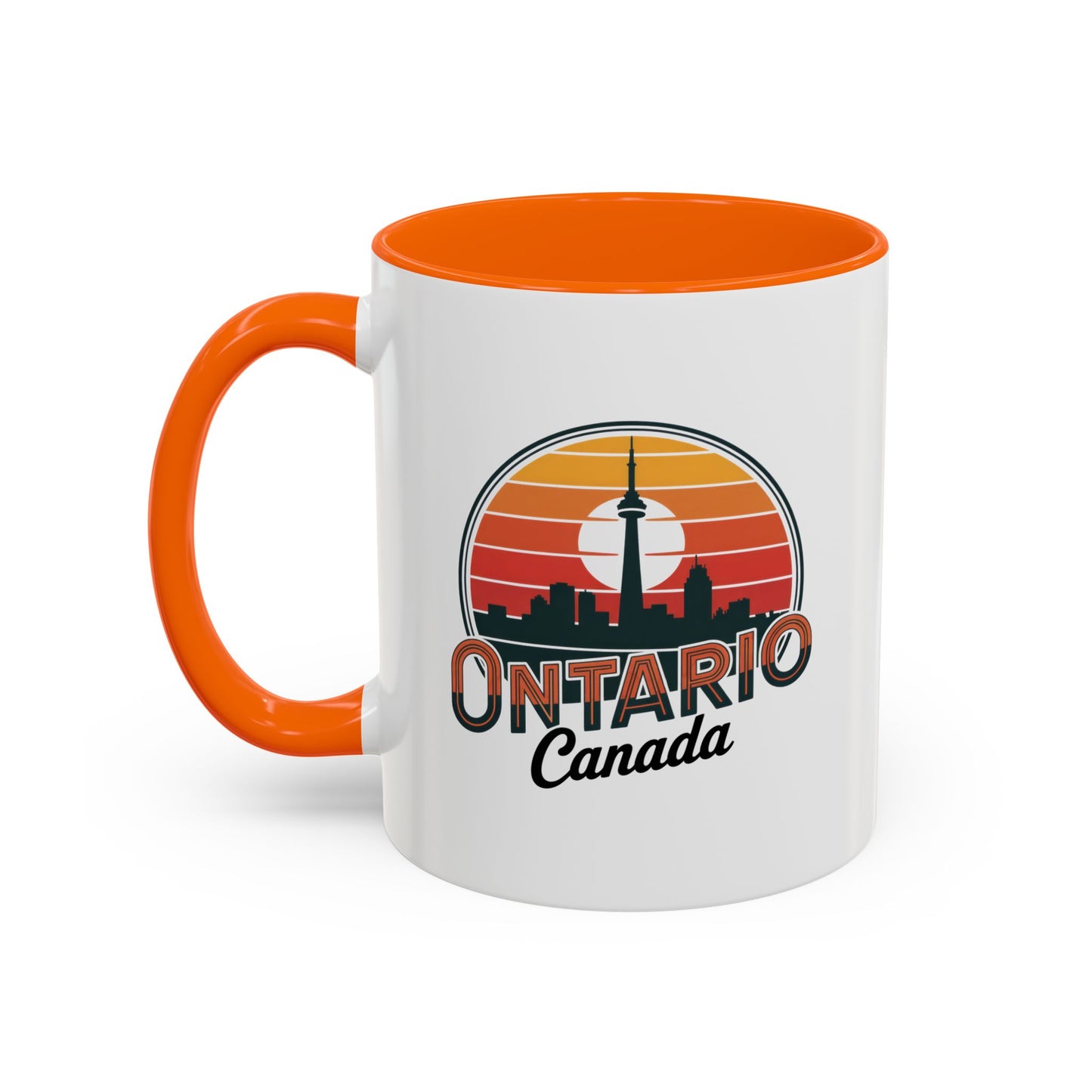 Ontario Skyline Accent Coffee Mug, Retro Travel Mug, Gift for Coffee Lovers, Ontario Souvenir, Unique Kitchen Decor