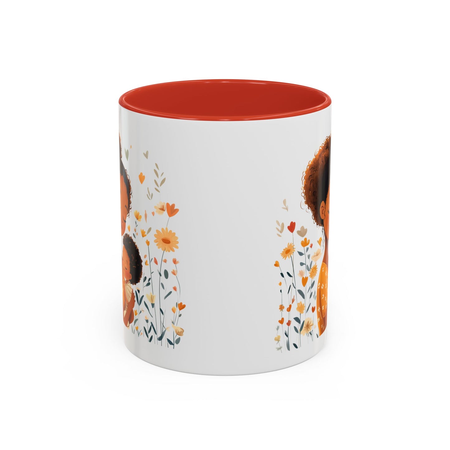 Warmth & Love Mug, Floral Mother & Child Coffee Cup, Gift for Mom, Cozy Drinkware, Baby Shower Mug, Family Bonding