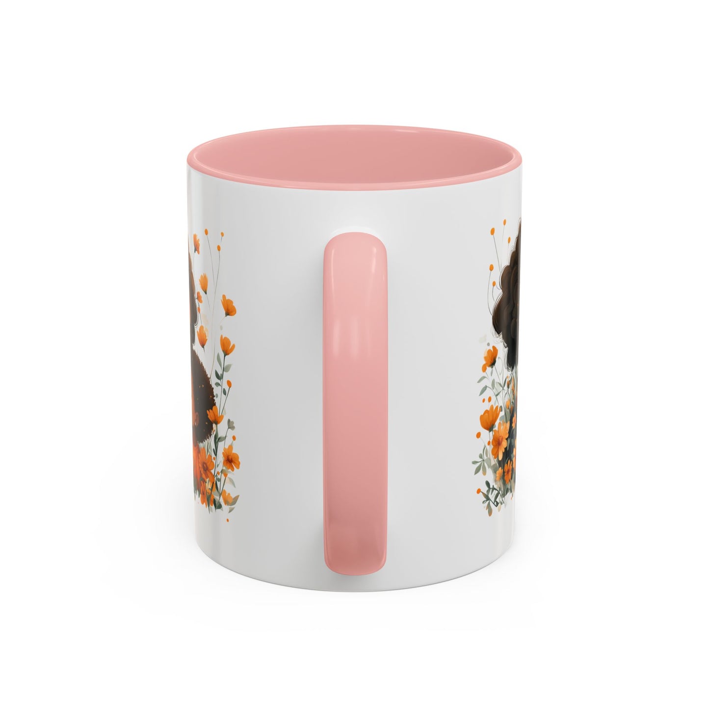 Mom & Child Floral Accent Coffee Mug, Cute Gift for Mother's Day, Spring Decoration, Warm Keepsake, Floral Artwork Mug