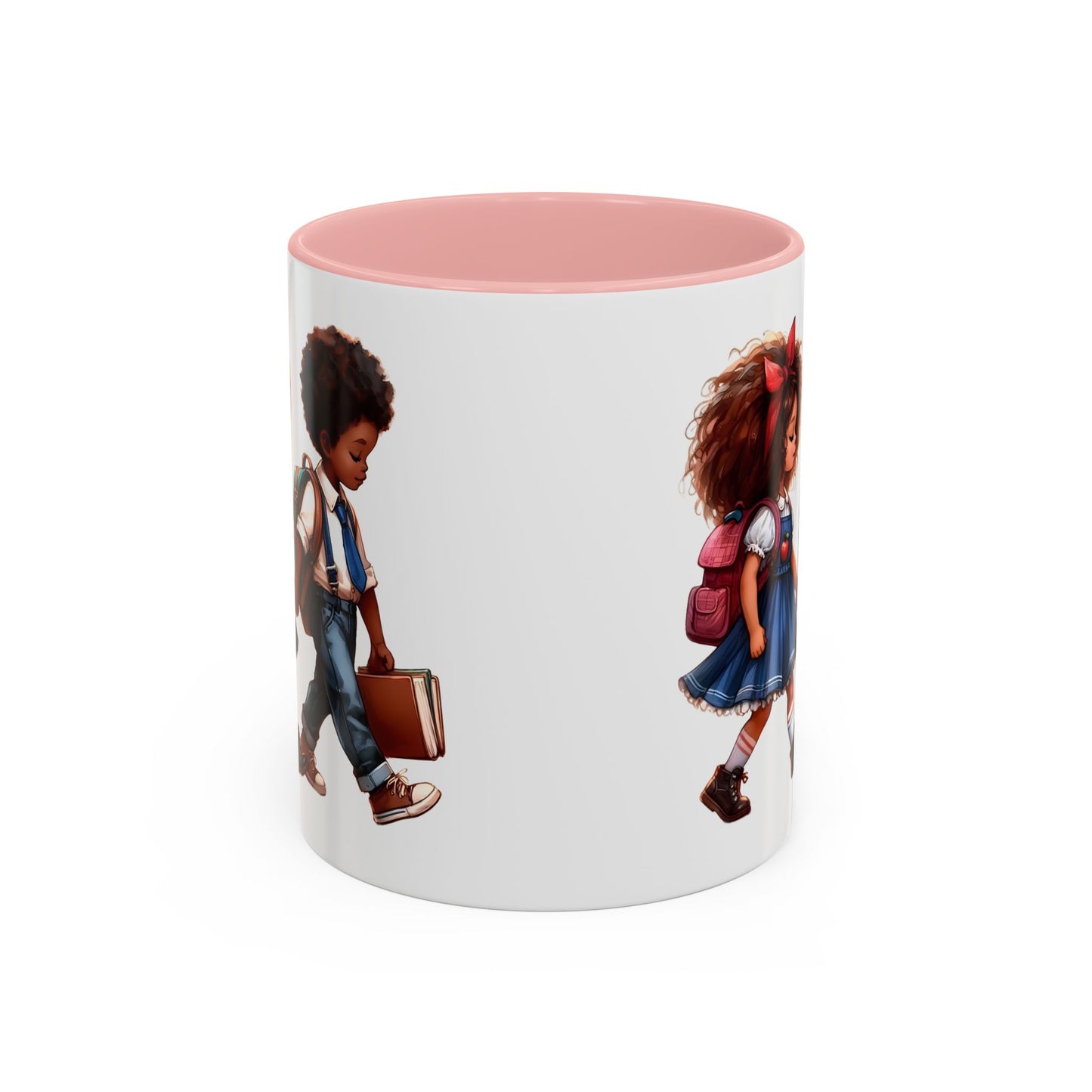 Cute Kids Walking Accent Coffee Mug | Back to School, Teacher Gift, Children's Art, Personalized Tea Cup, Unique Gift Idea