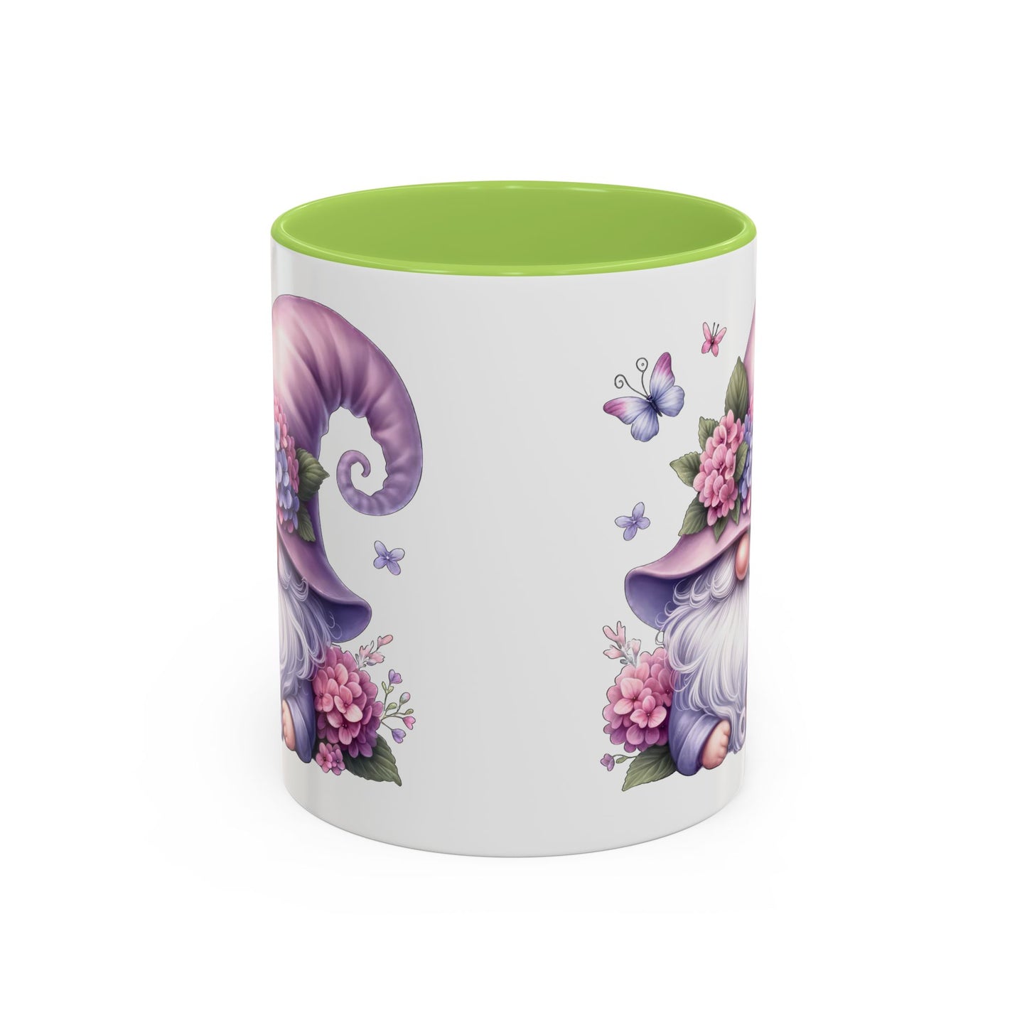 Gnome Floral Accent Coffee Mug, Cute Gnome Mug, Gift for Garden Lovers, Mother's Day Coffee Cup, Spring Decor, Personalized Mug