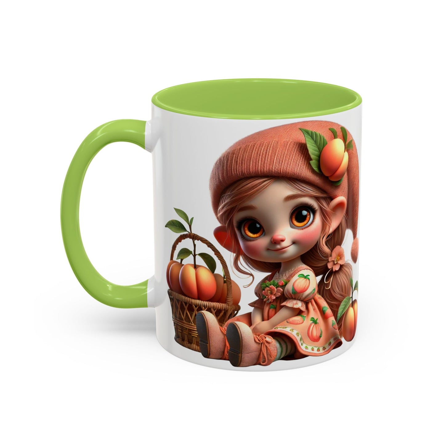 Cute Peach Character Accent Coffee Mug - Ideal for Cozy Mornings