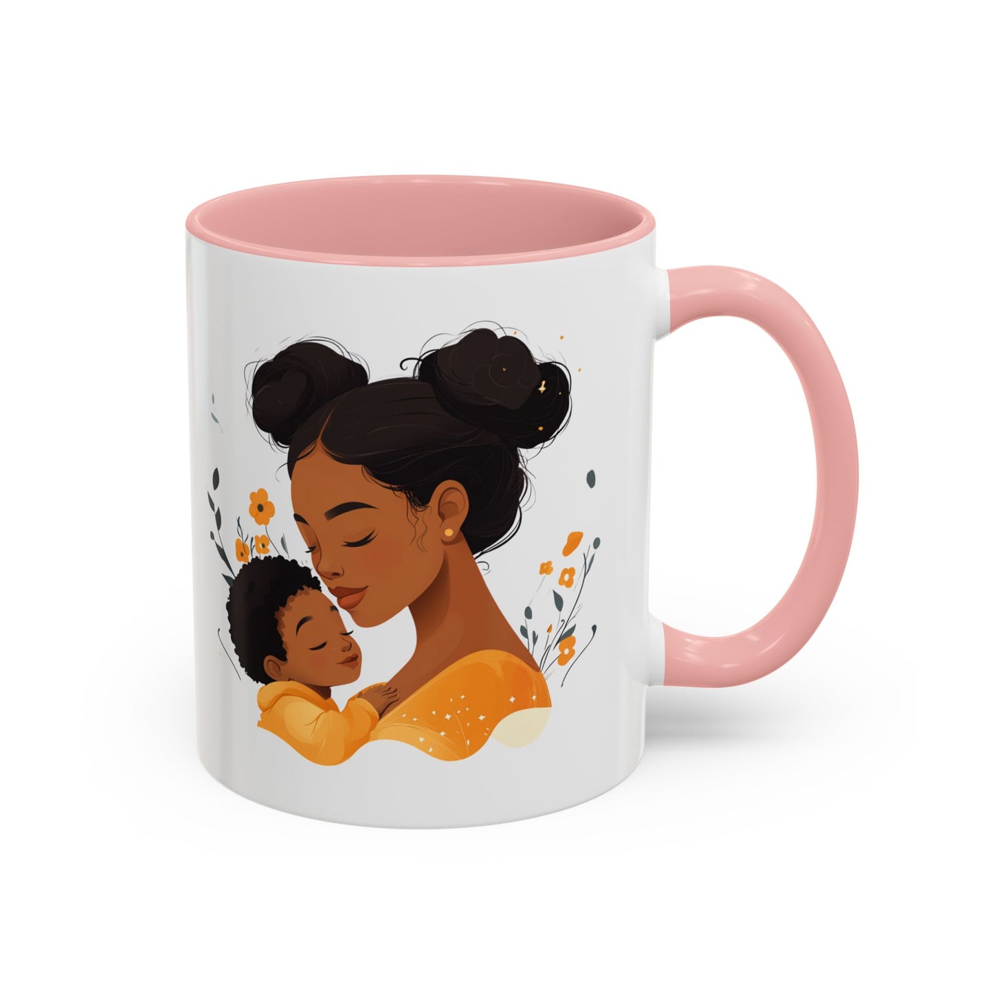 Mother and Child Accent Coffee Mug, Inspirational Drinkware, Gift for Mothers Day, Cute Family Mug, Cozy Coffee Cup, Loving Bond Mug