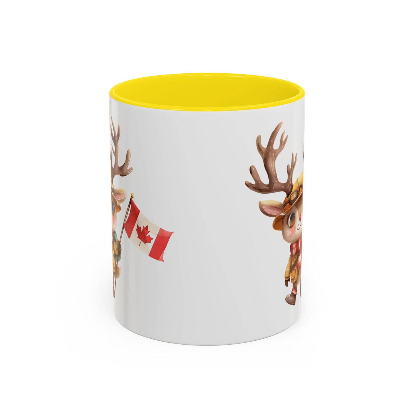 Cute Canadian Reindeer Mug, Accent Coffee Cup for Animal Lovers, Holiday Gift, Cute Kitchen Decor, Seasonal Drinkware