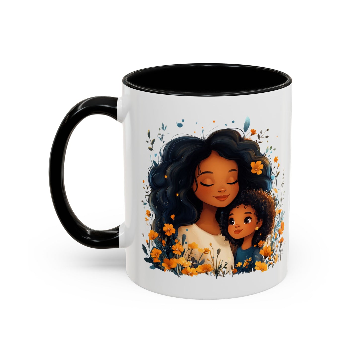 Floral Mom and Daughter Coffee Mug, Mother's Day Gift, Family Bonding, Tea Cup, Inspirational Mug, Cozy Drinkware