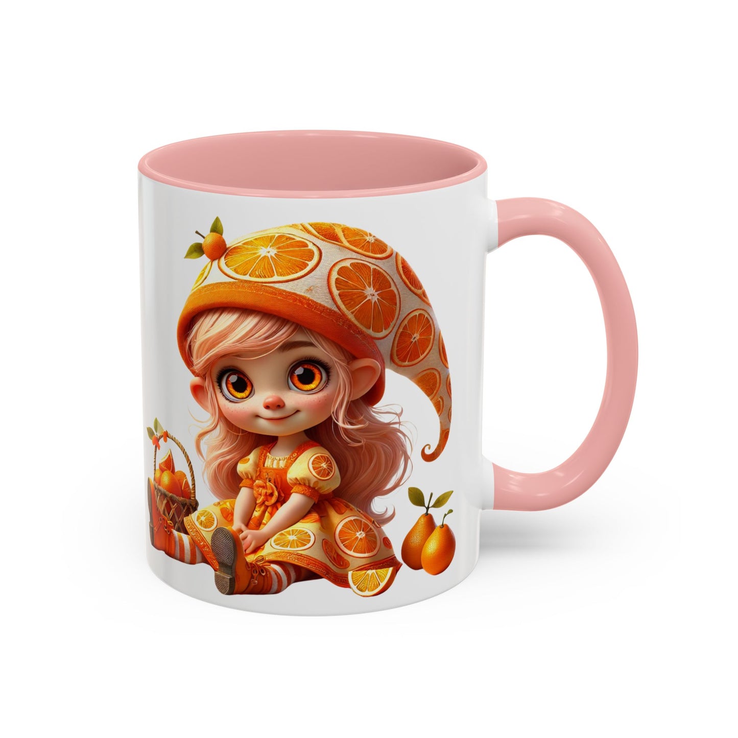 Whimsical Orange-Themed Coffee Mug, Cute Ceramic Cup for Fruit Lovers, Ideal Gift for Halloween, Birthdays, and Orange Enthusiasts