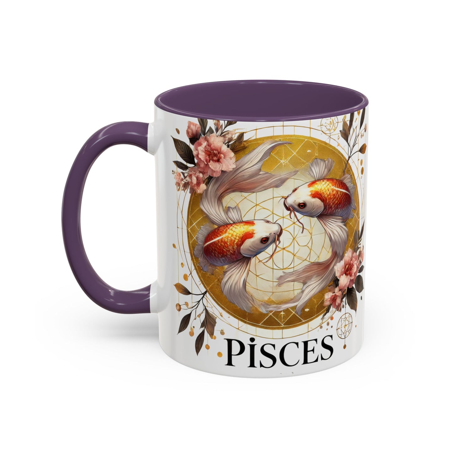 Pisces Goldfish Accent Coffee Mug – Zodiac Astrology Gift for Fish Lovers