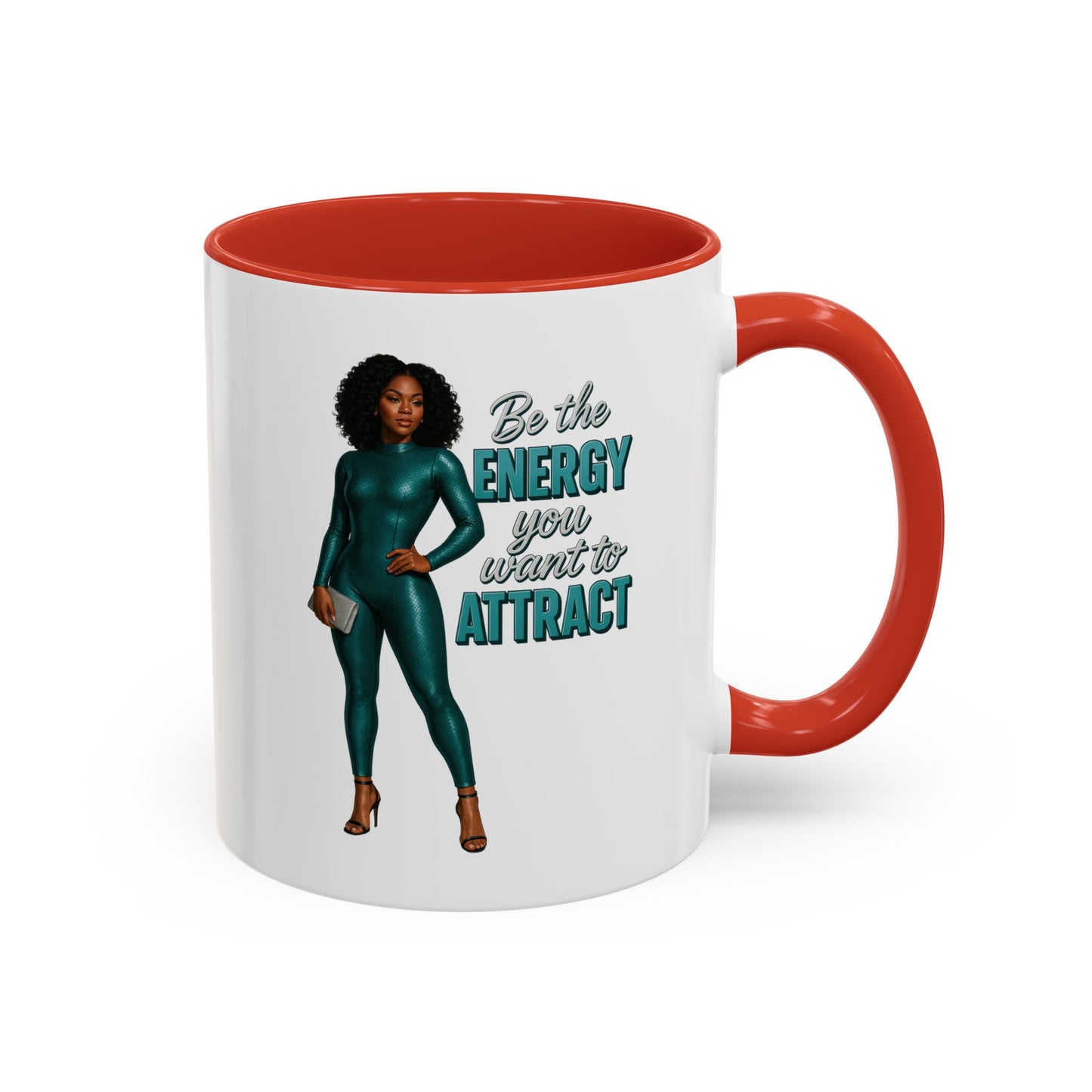 Empowering Accent Coffee Mug - Ideal Gift for Motivators, Inspirational Decor, Self-Care Mug, Energy Attraction Mug